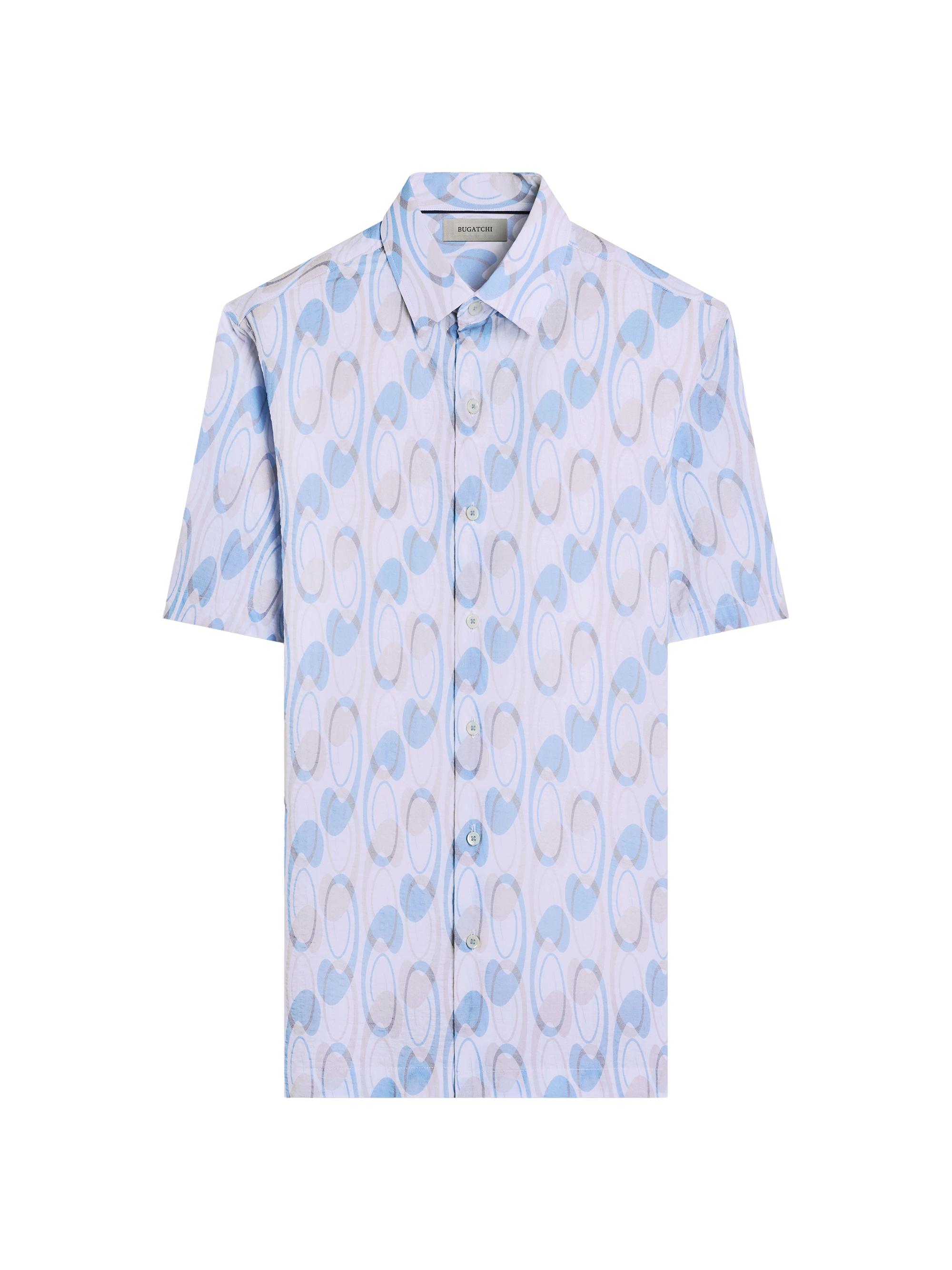 Bugatchi Men's Orson Geometric Cotton Button-Front Shirt - Hazy Blue