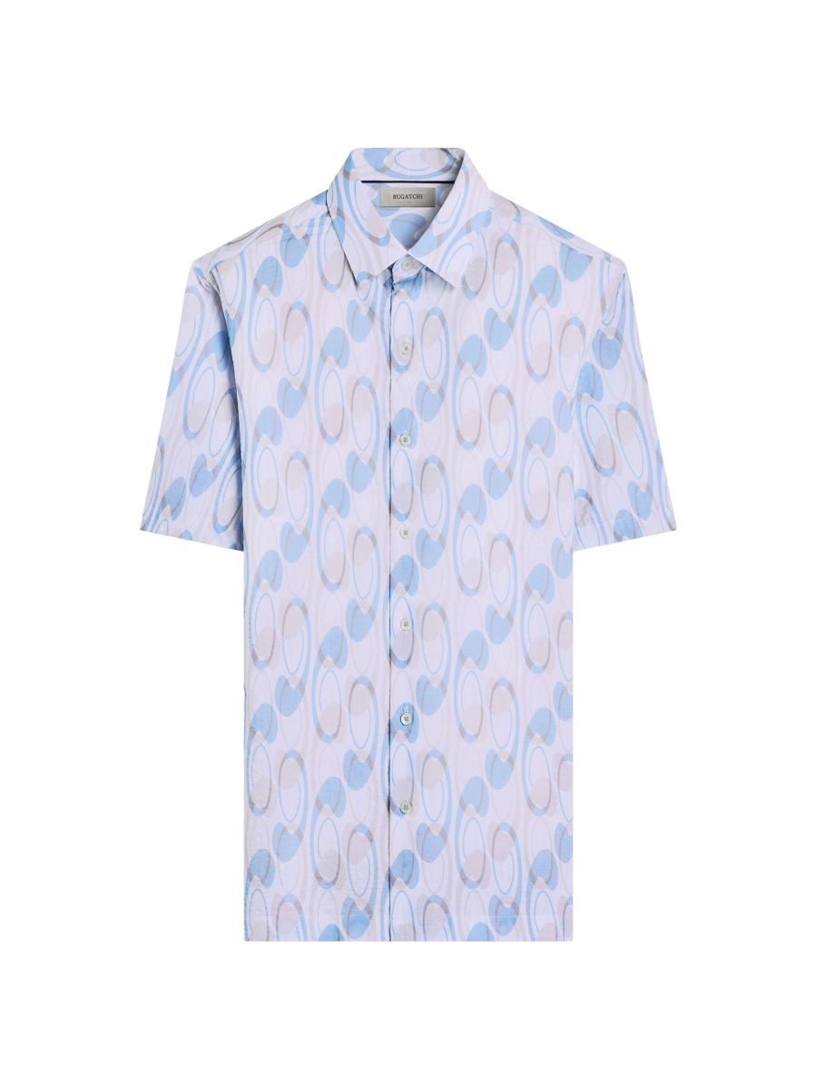 Bugatchi Men's Orson Geometric Cotton Button-front Shirt In Blue