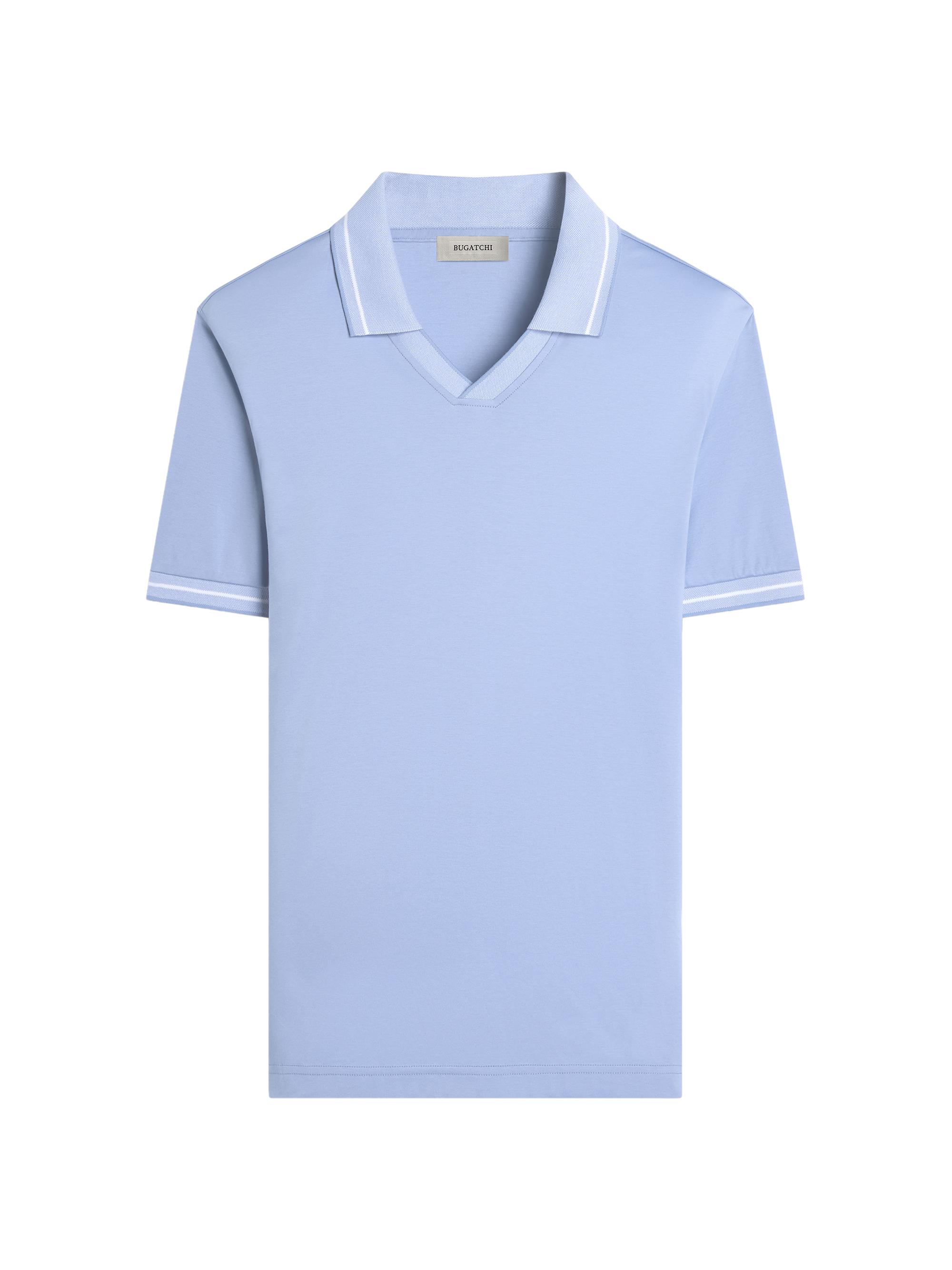 Bugatchi Men's Johnny Collar Polo Shirt - Air Blue