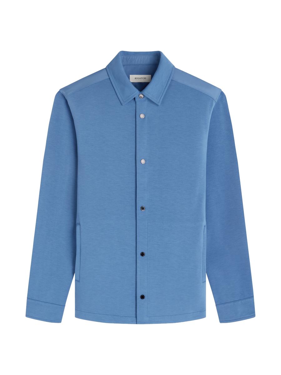 Bugatchi Men's Soft Touch Knit Shirt Jacket In Blue
