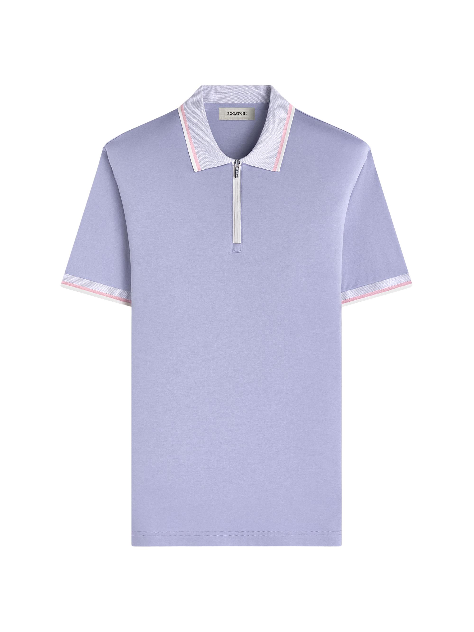 Bugatchi Men's Cotton Quarter-Zip Polo Shirt - Orchid