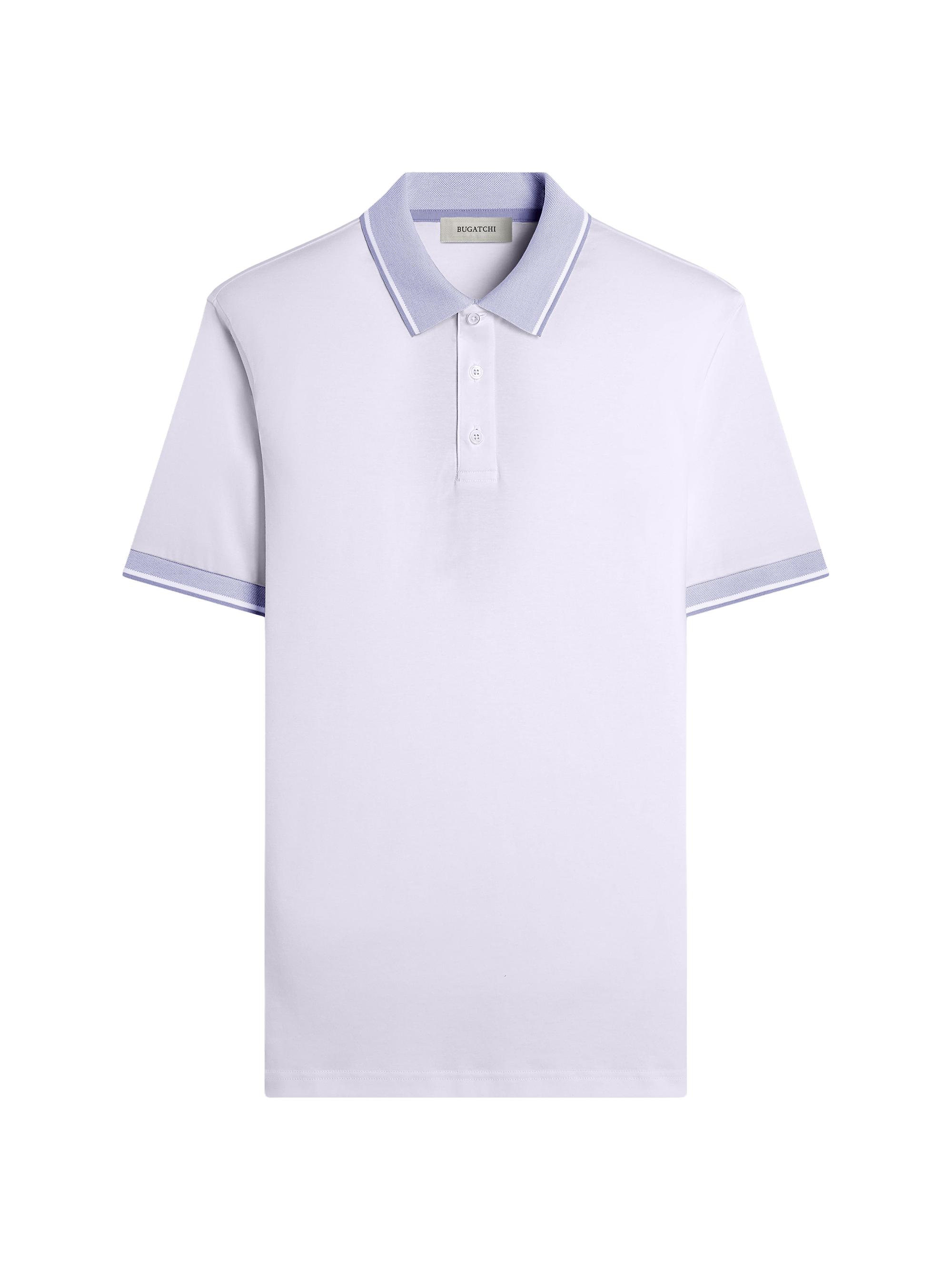 Bugatchi Men's Solid Cotton Polo Shirt - White