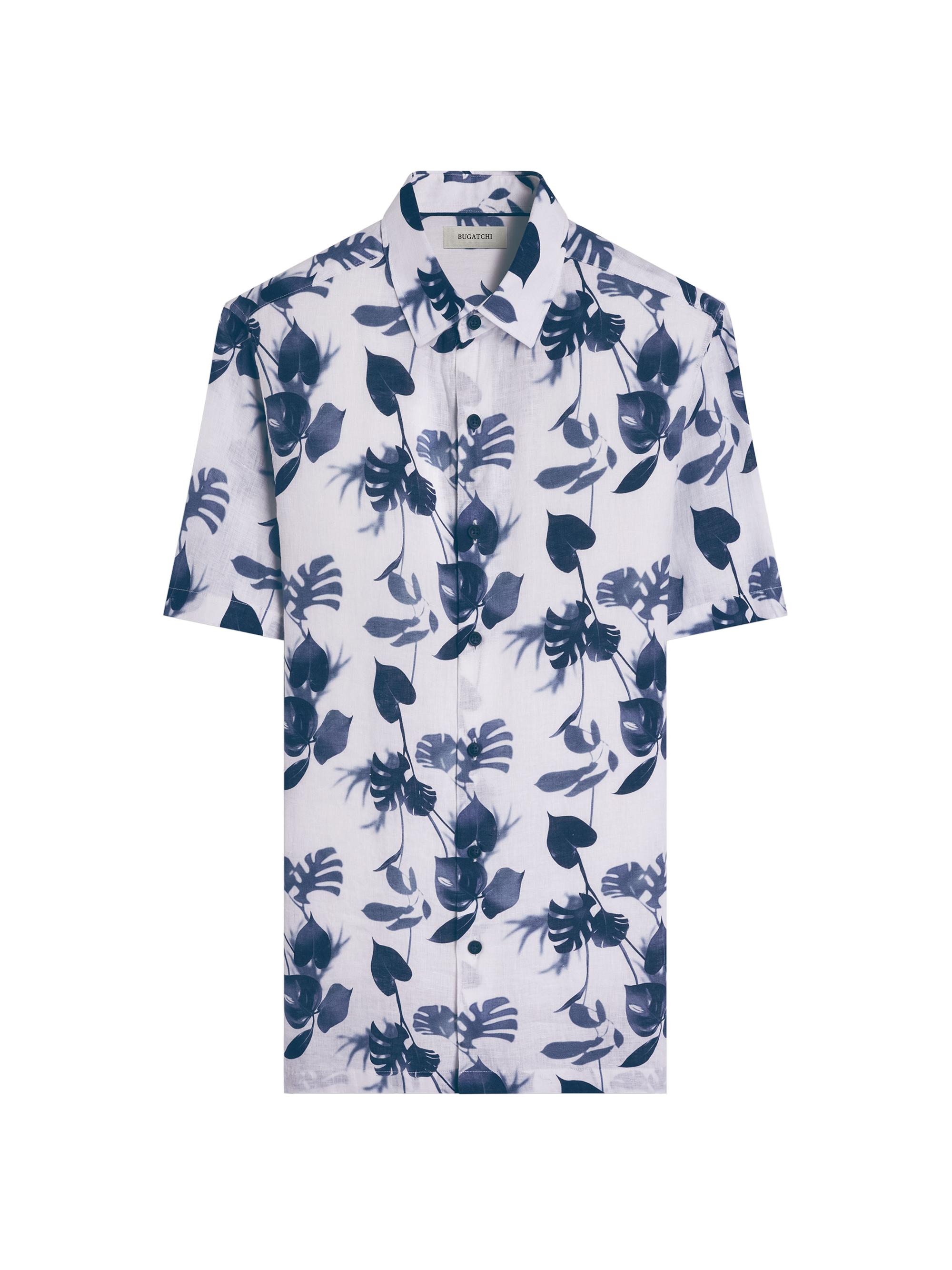 Bugatchi Men's Orson Linen Shirt - Navy