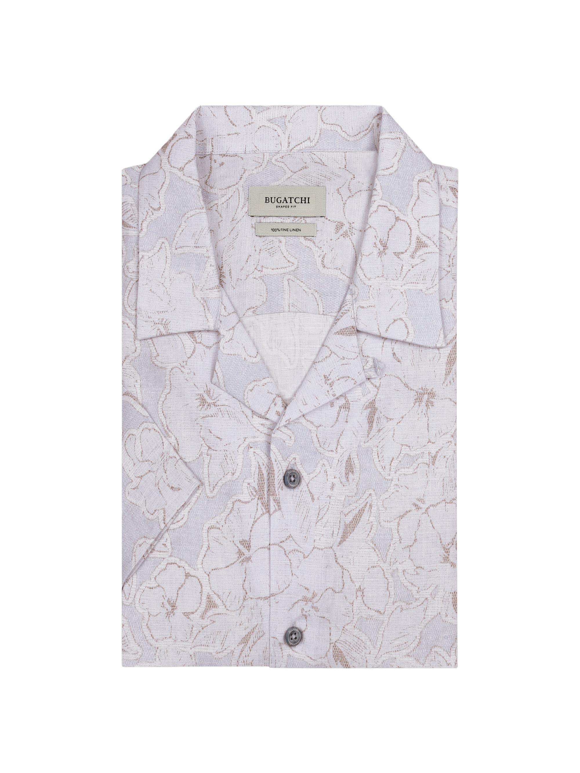 Bugatchi Men's Jackson Linen Camp Shirt - Air Blue