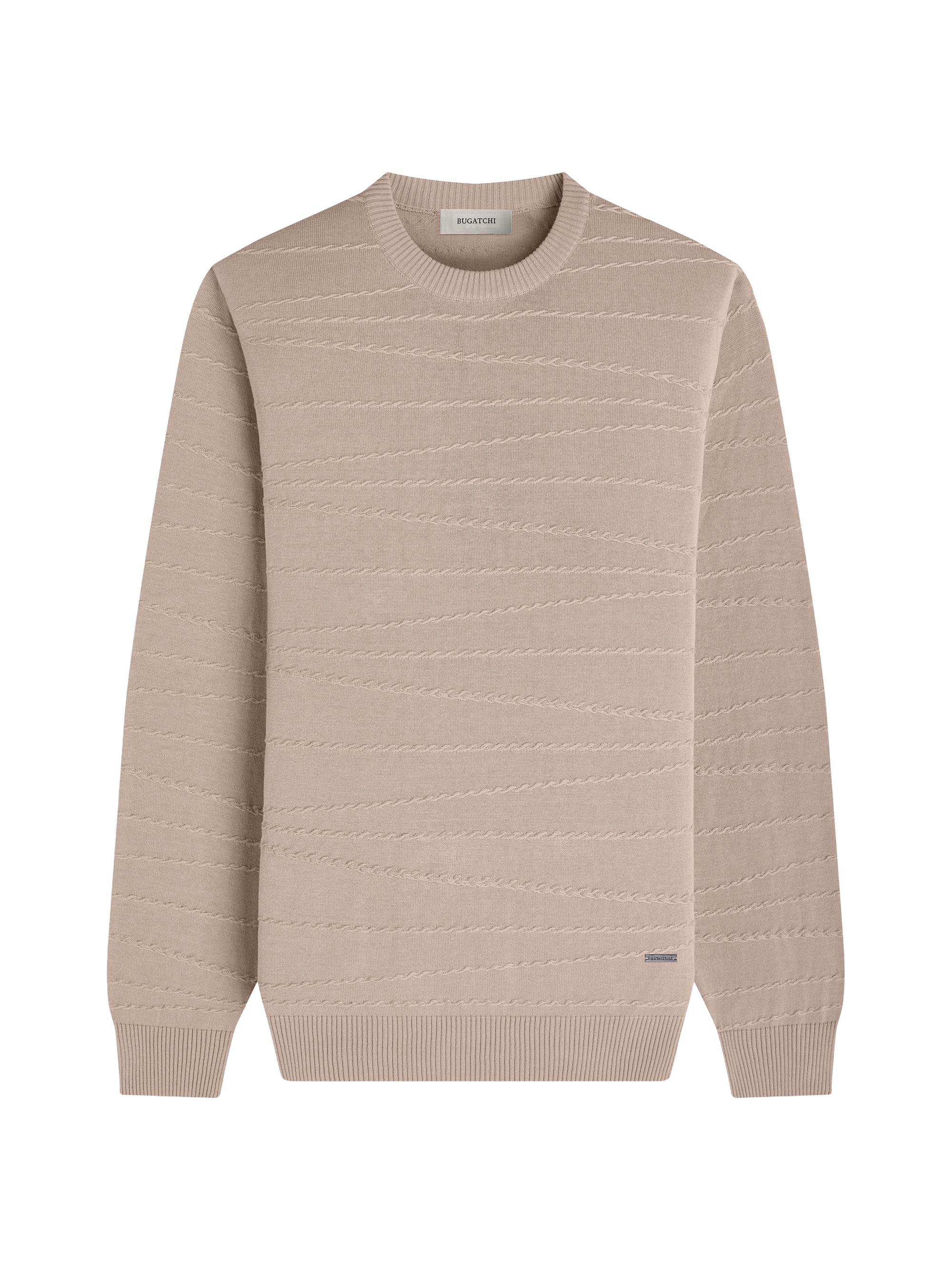 Bugatchi Men's Cotton-Silk Crewneck Sweater - Sand