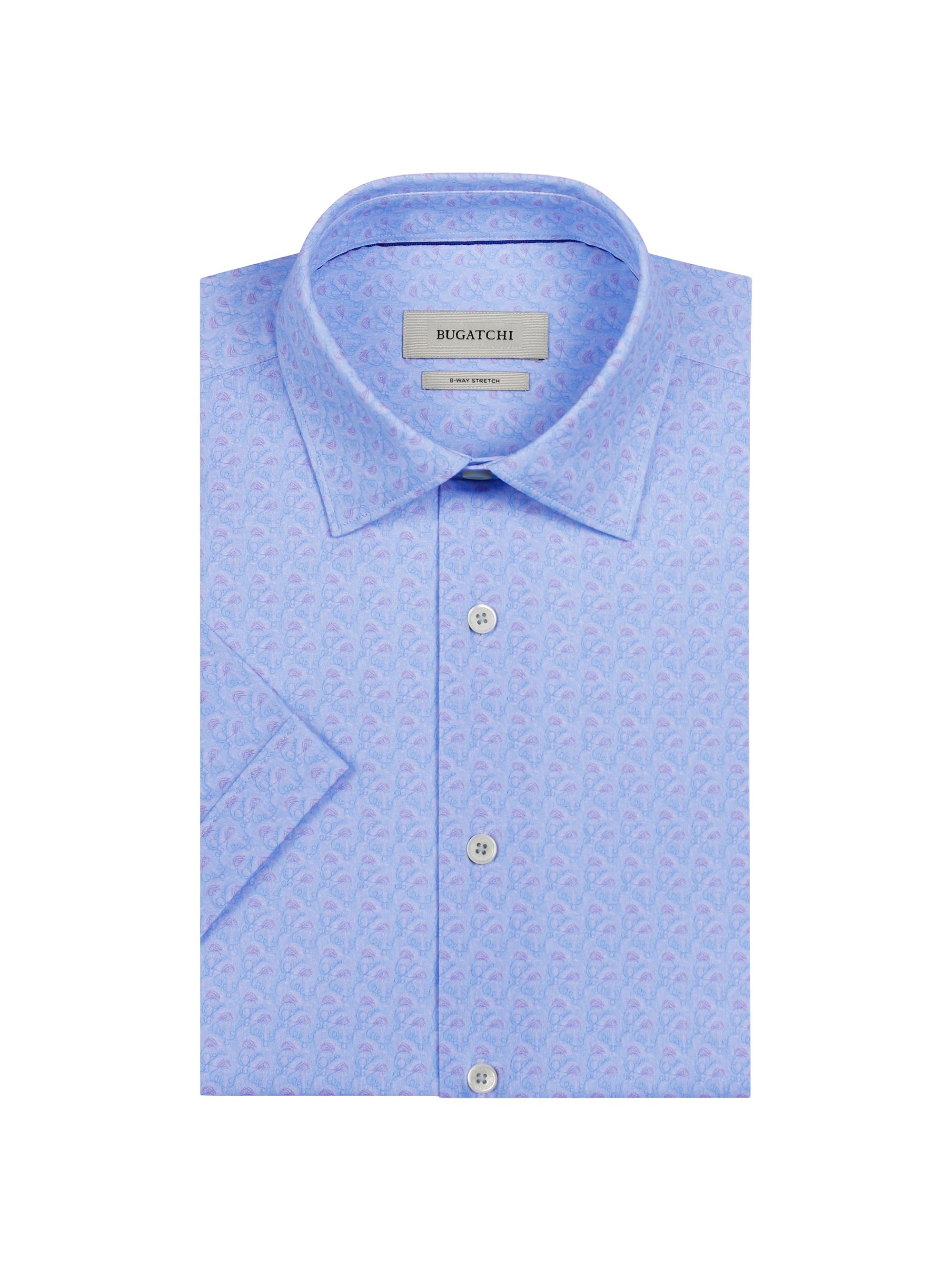 Bugatchi Men's Miles OoohCotton Short-Sleeve Shirt - Periwinkle