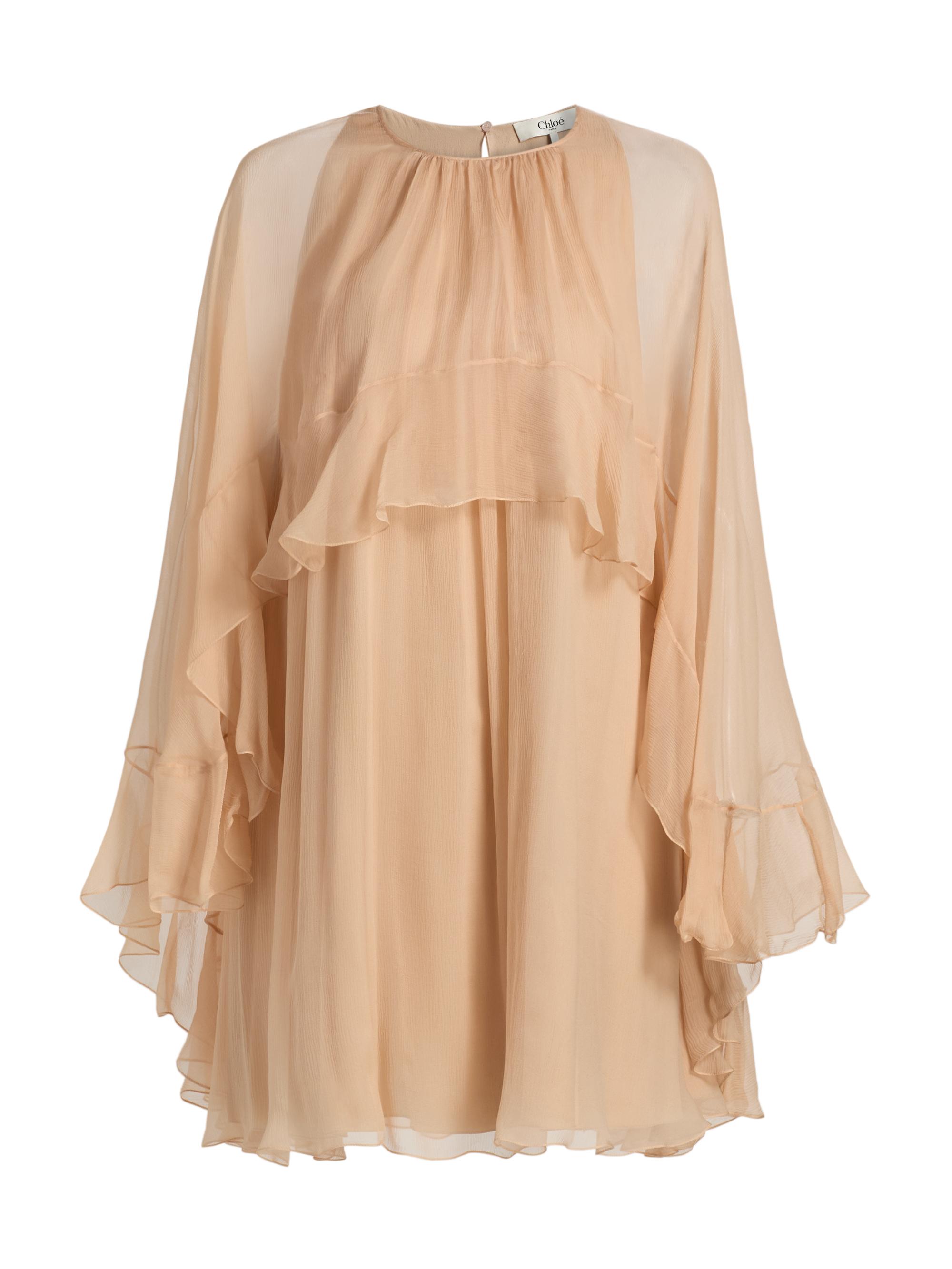 Chloé Women's Silk Chiffon Ruffle Minidress - Delicate Pink
