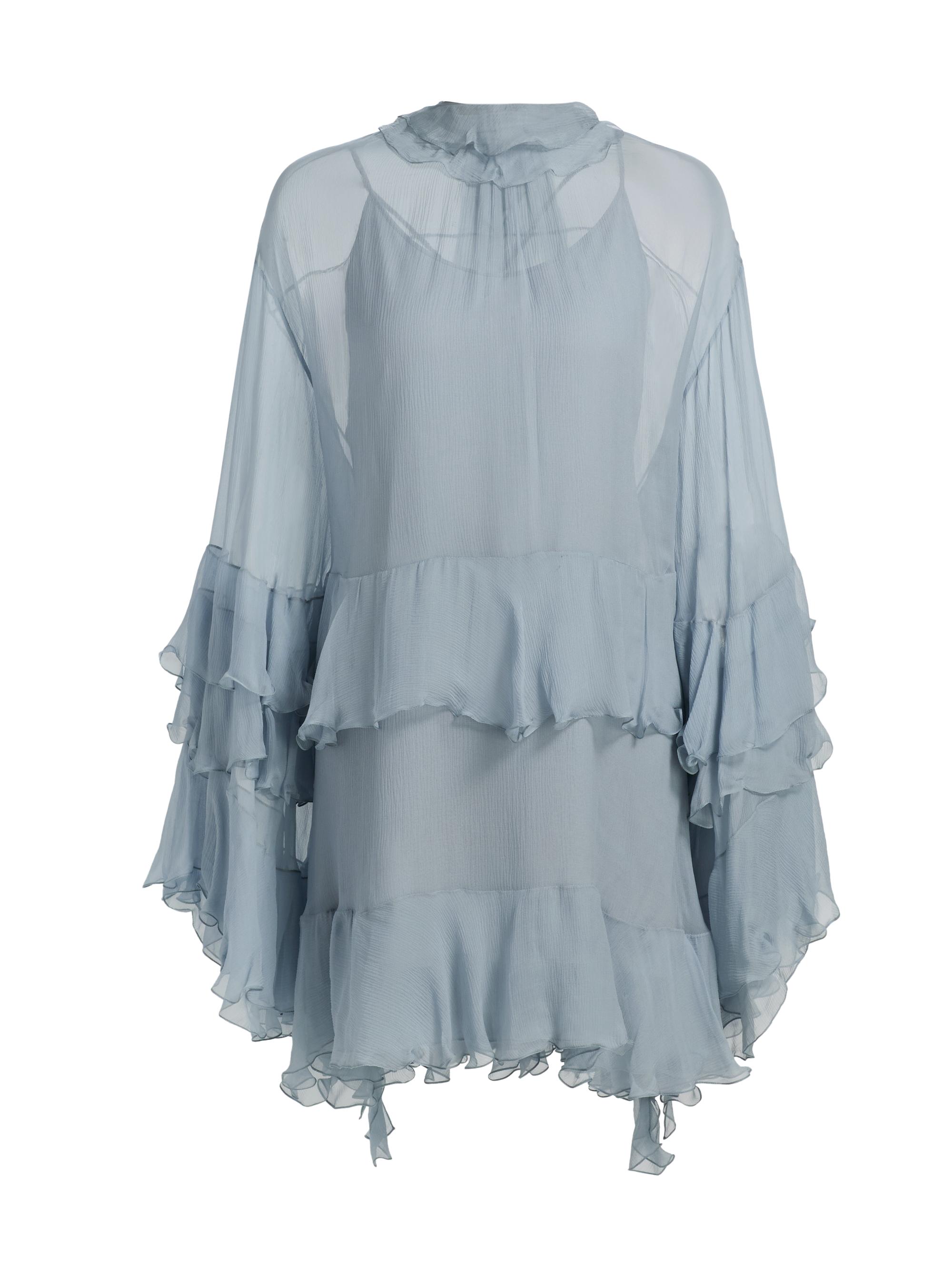 Chloé Women's Silk Georgette Tiered Minidress - Sandy Black - Women's Clothing