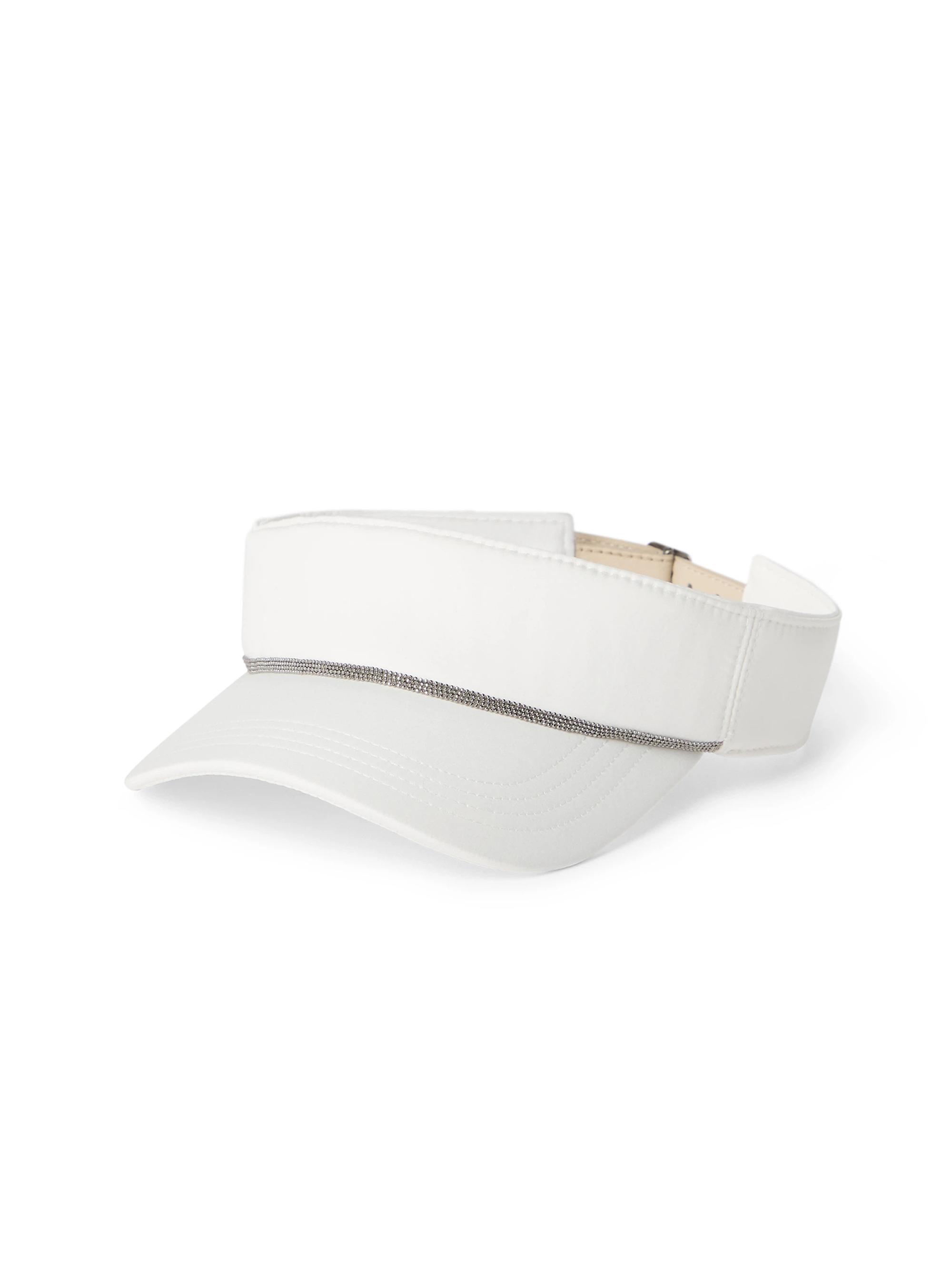 Brunello Cucinelli Women's Nylon Visor with Shiny Band - White
