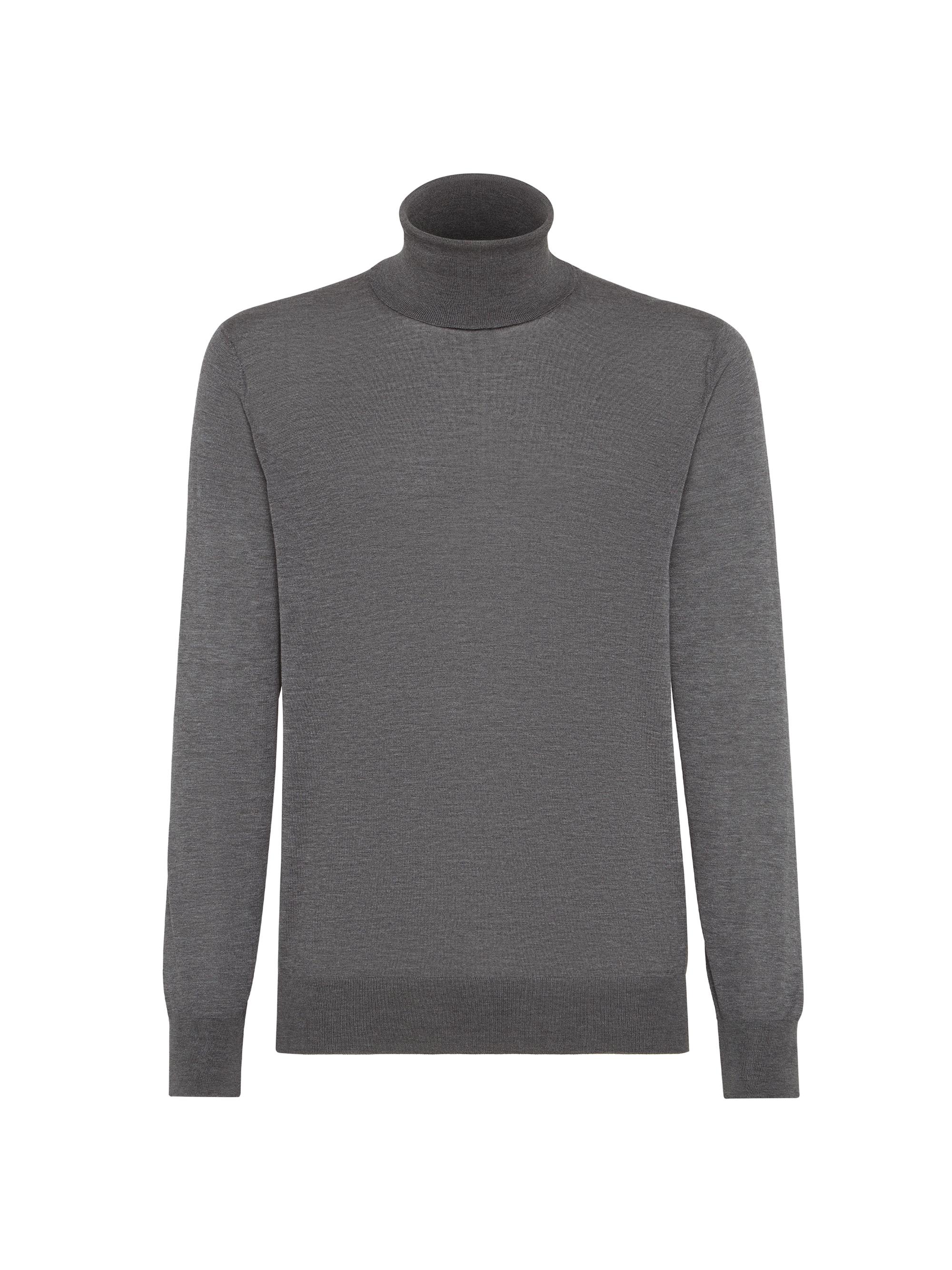 Brunello Cucinelli Men's Silk and Cotton Lightweight Turtleneck Sweater - Anthracite