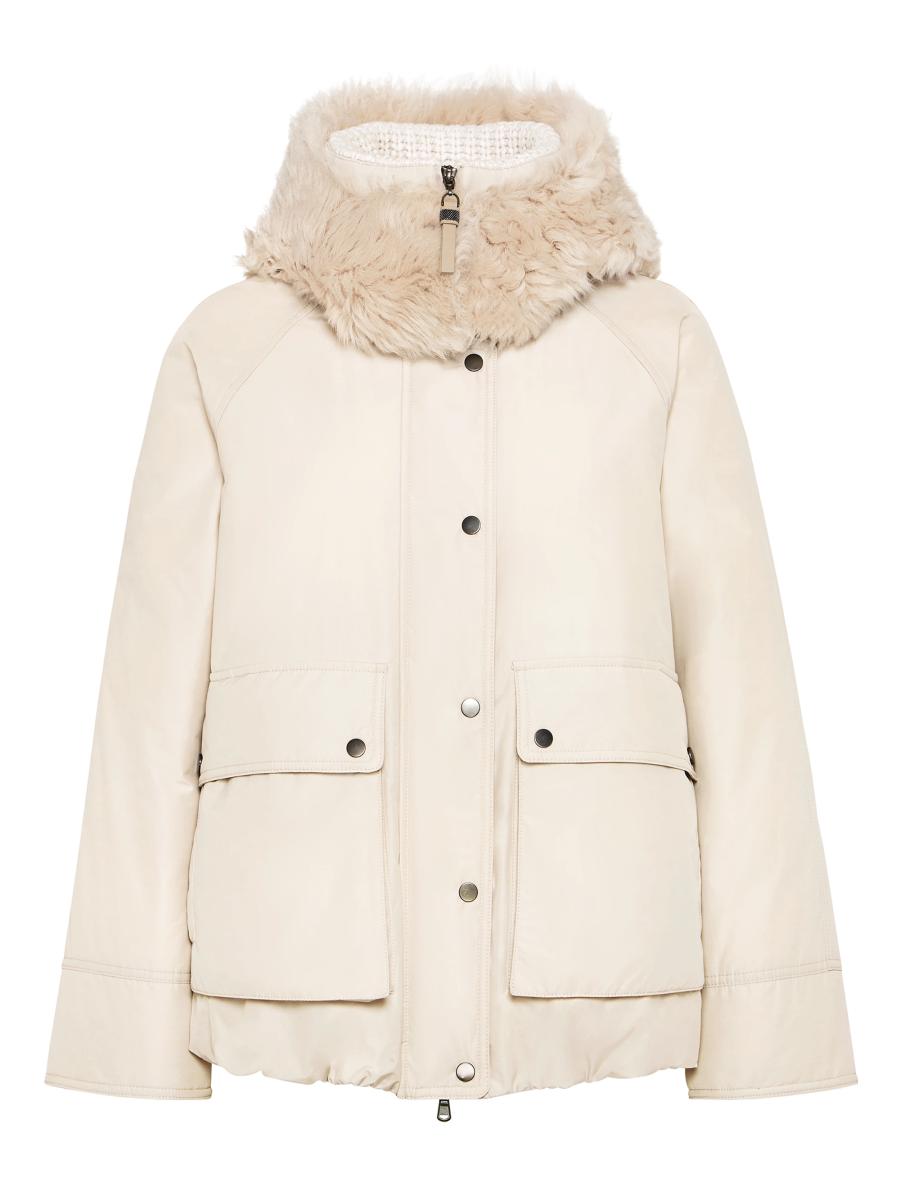 Brunello Cucinelli Women's Techno Cotton Water Resistant Taffeta Down Parka In Gray