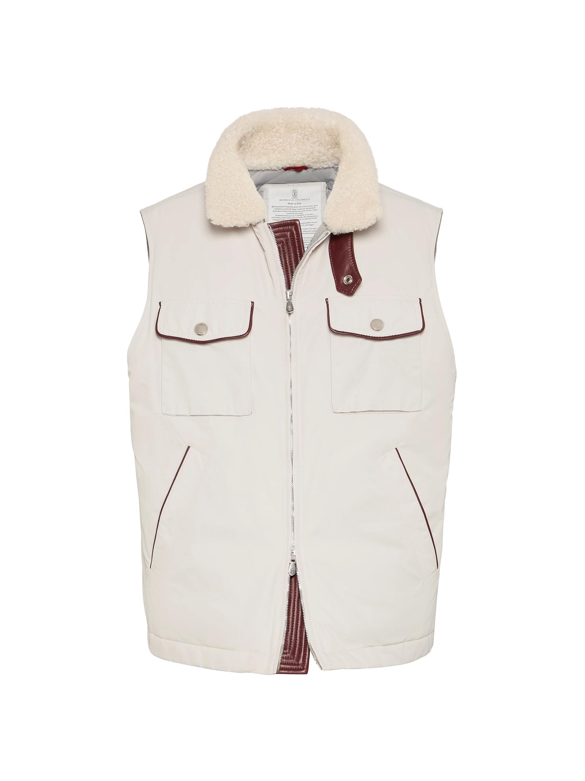 Brunello Cucinelli Techno Satin Down Vest with Detachable