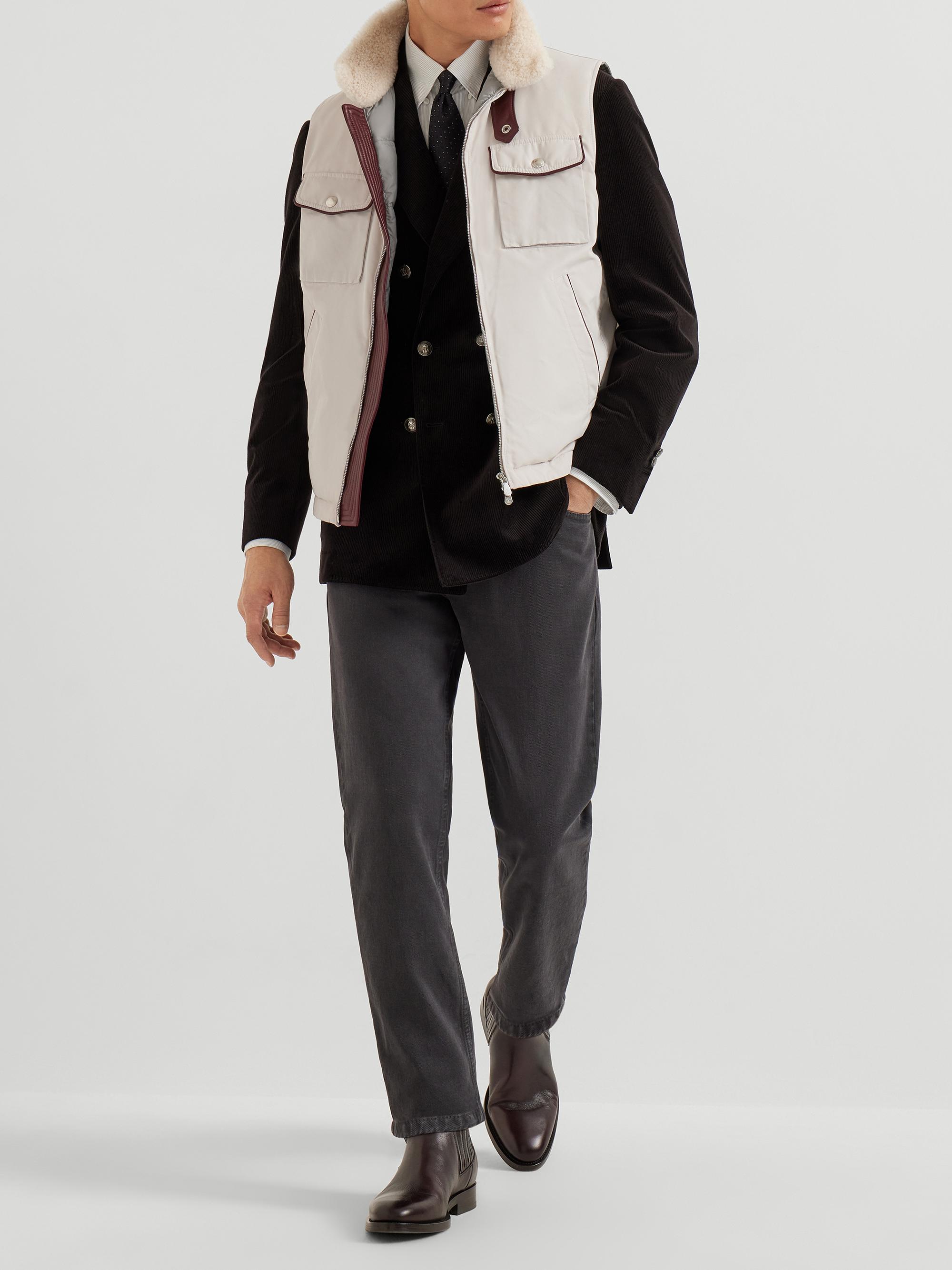 Brunello Cucinelli Techno Satin Down Vest with Detachable