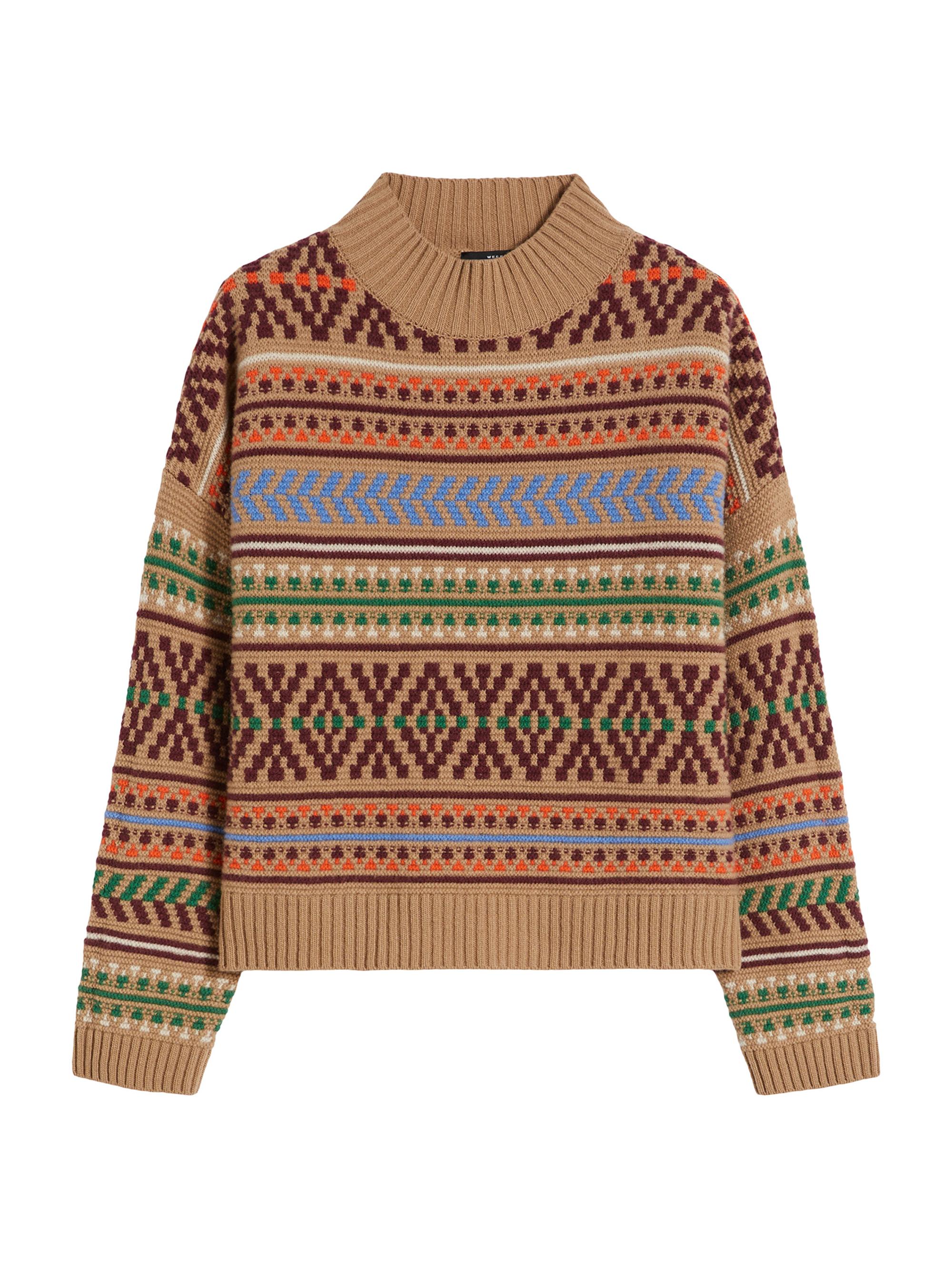 Weekend Max Mara Women's Wool Jacquard Jumper - Camel Jacquard