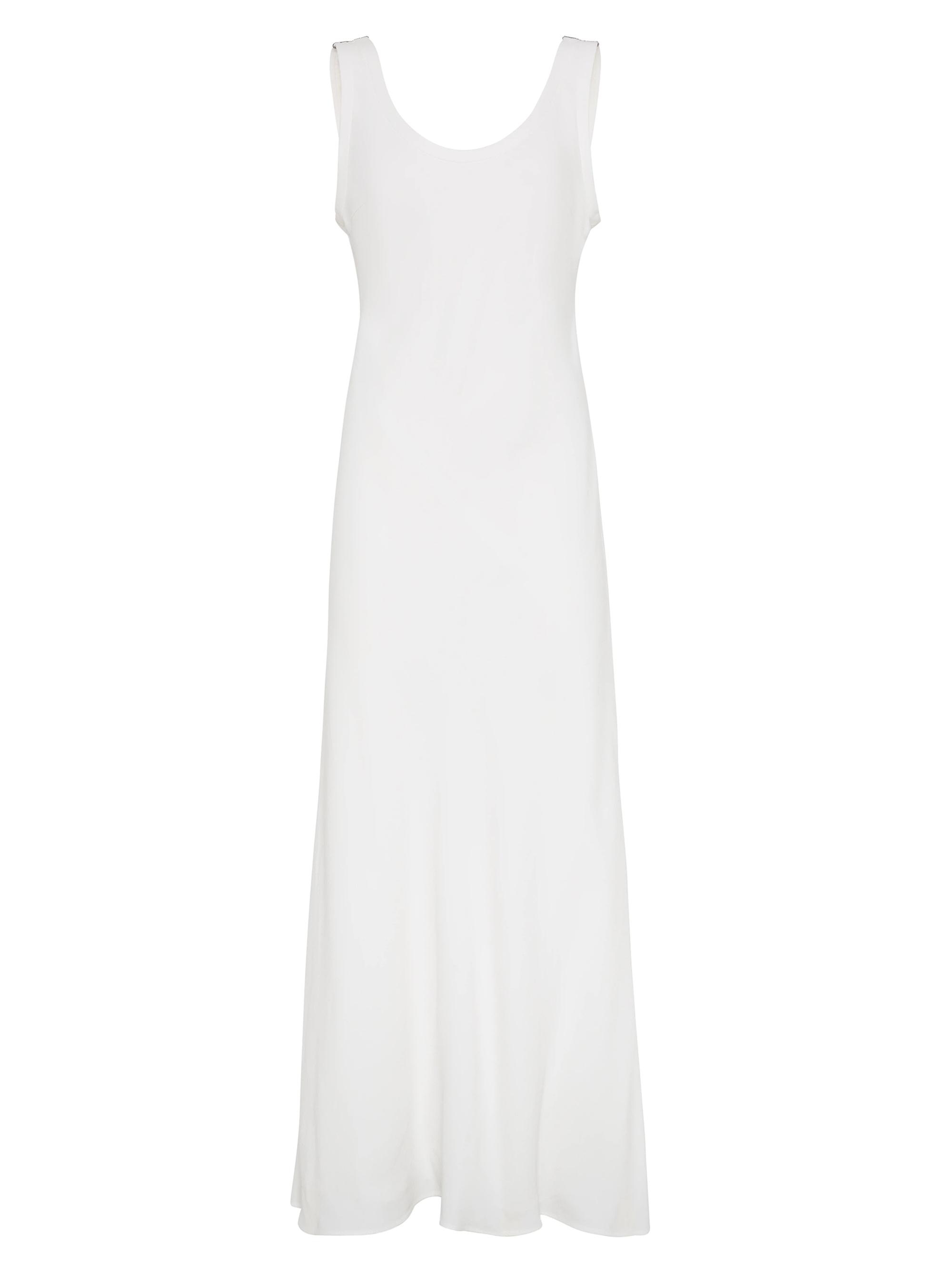 Brunello Cucinelli Women's Viscose and Linen Fluid Twill Tank Dress - White