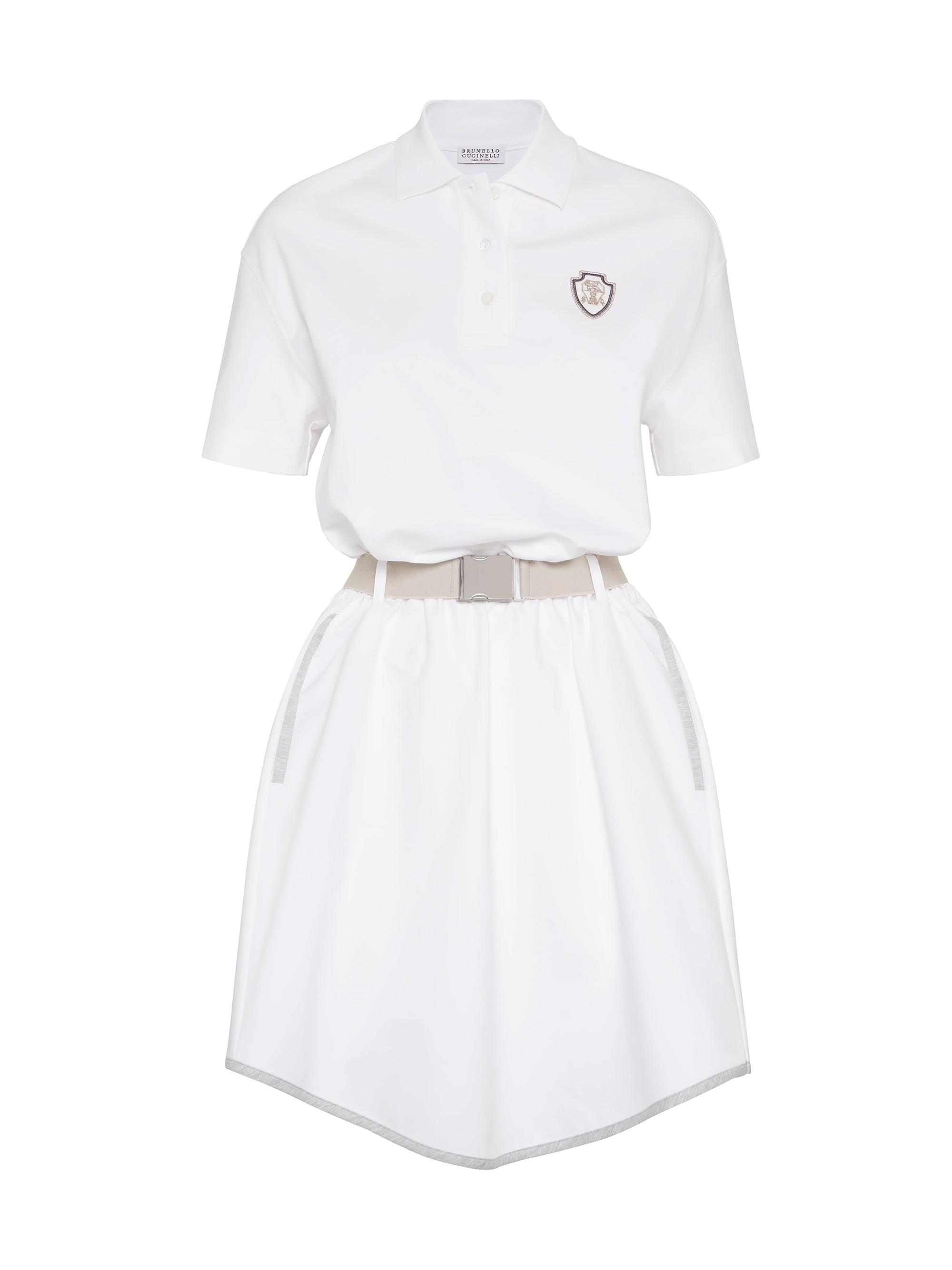 Brunello Cucinelli Women's Couture Interlock Mini Dress with Logo - White