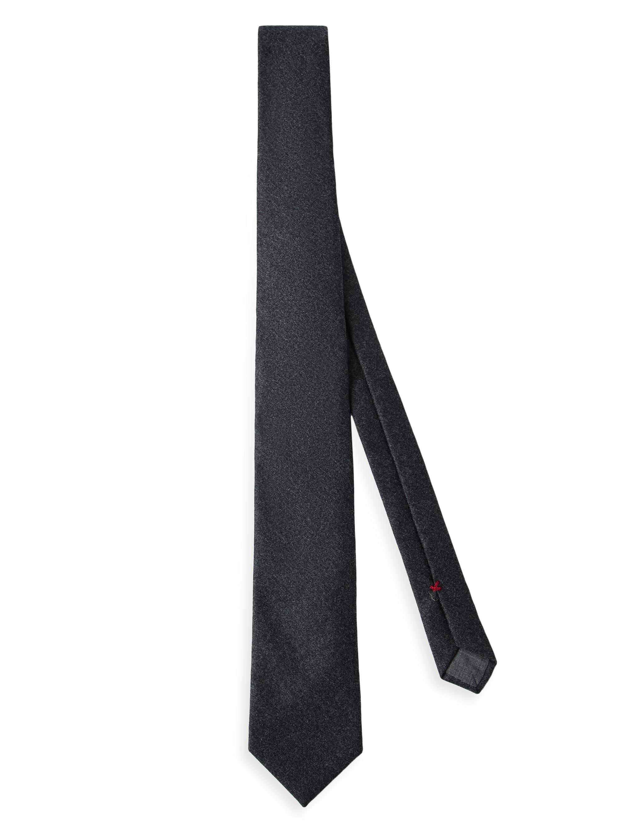 Brunello Cucinelli Men's Virgin Wool Flannel Tie - Dark Grey