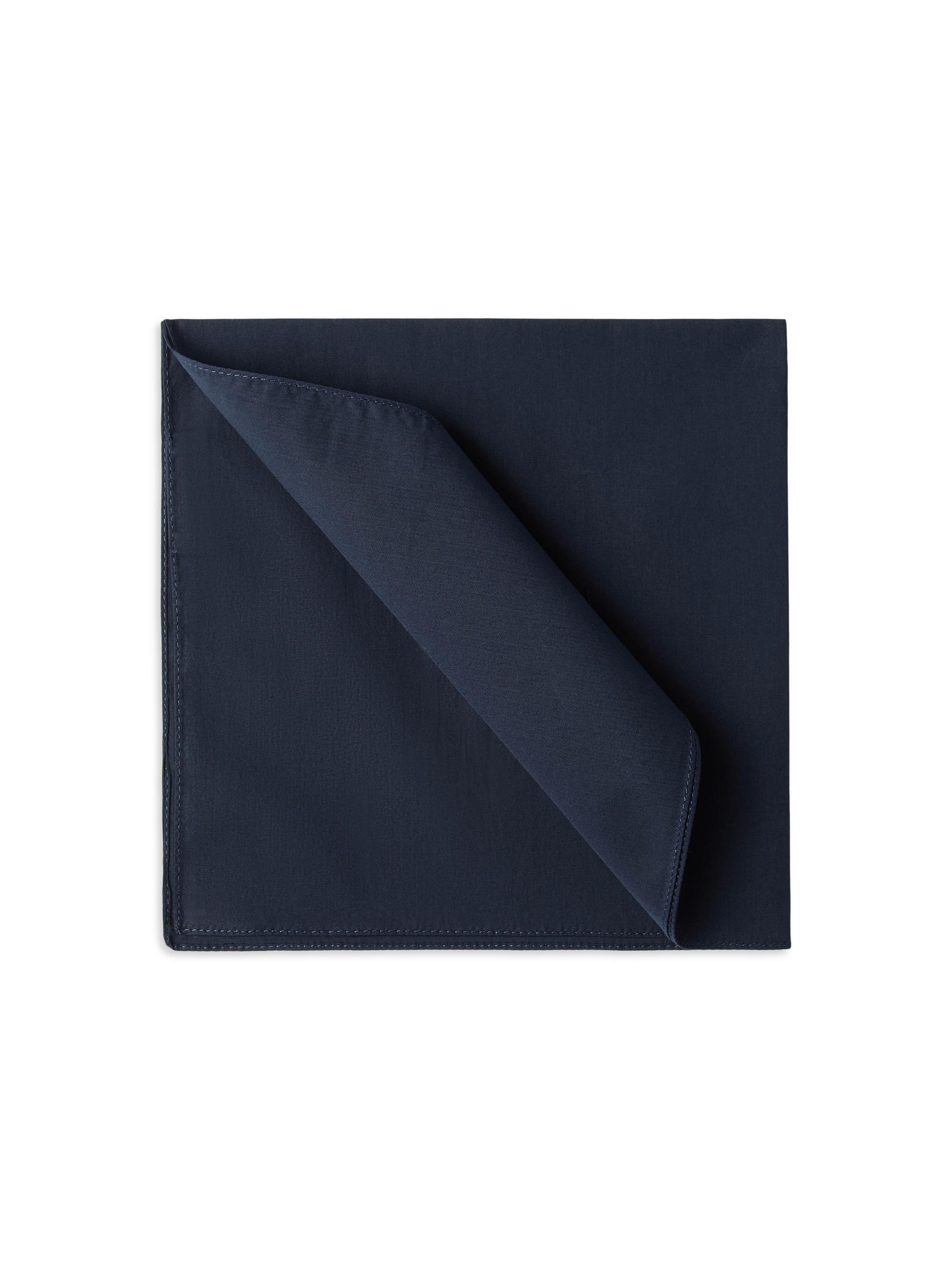Brunello Cucinelli Men's Poplin Pocket Square - Navy Blue