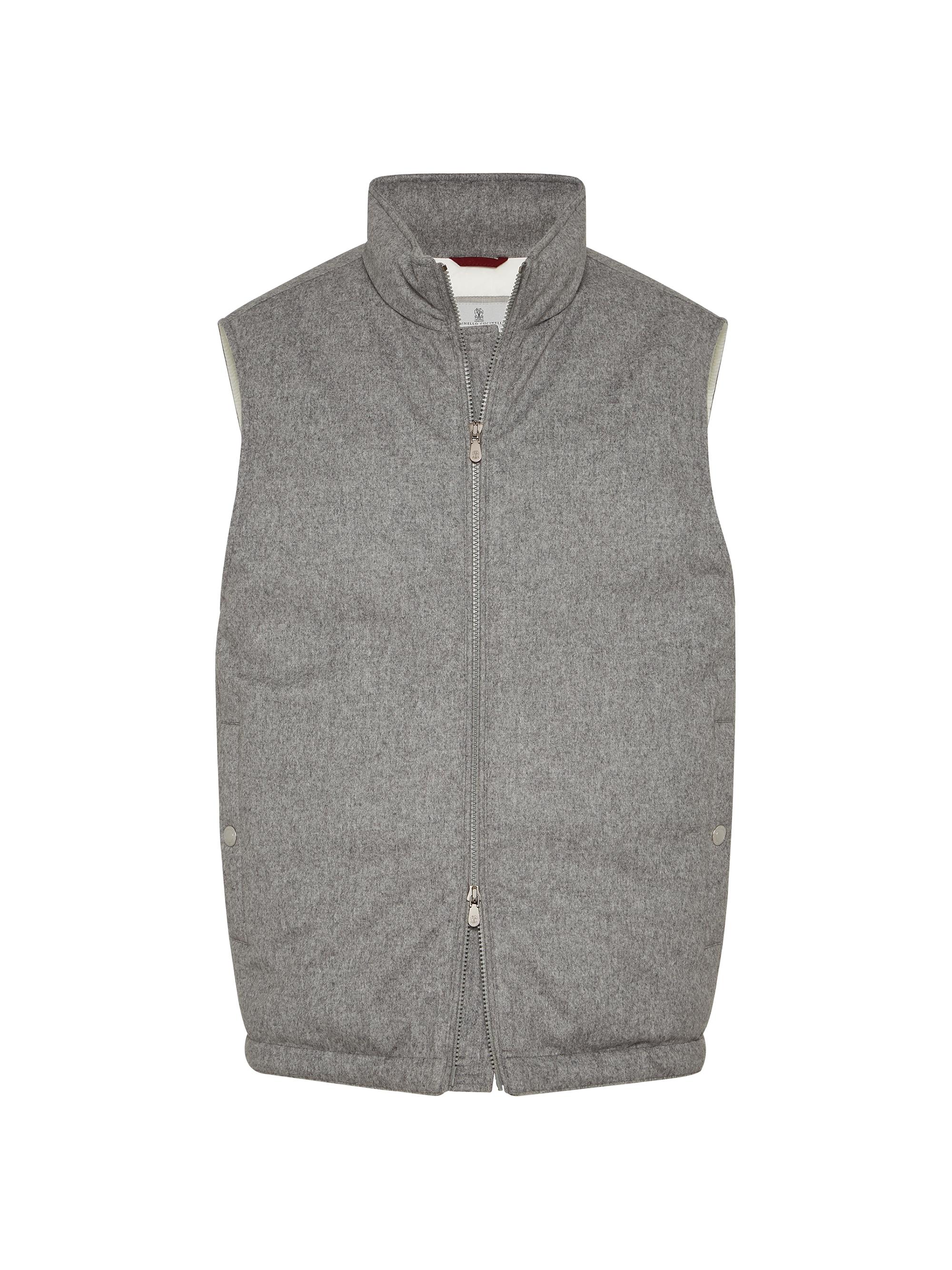 Brunello Cucinelli Bonded Wool Flannel Down Vest | Saks Fifth Avenue