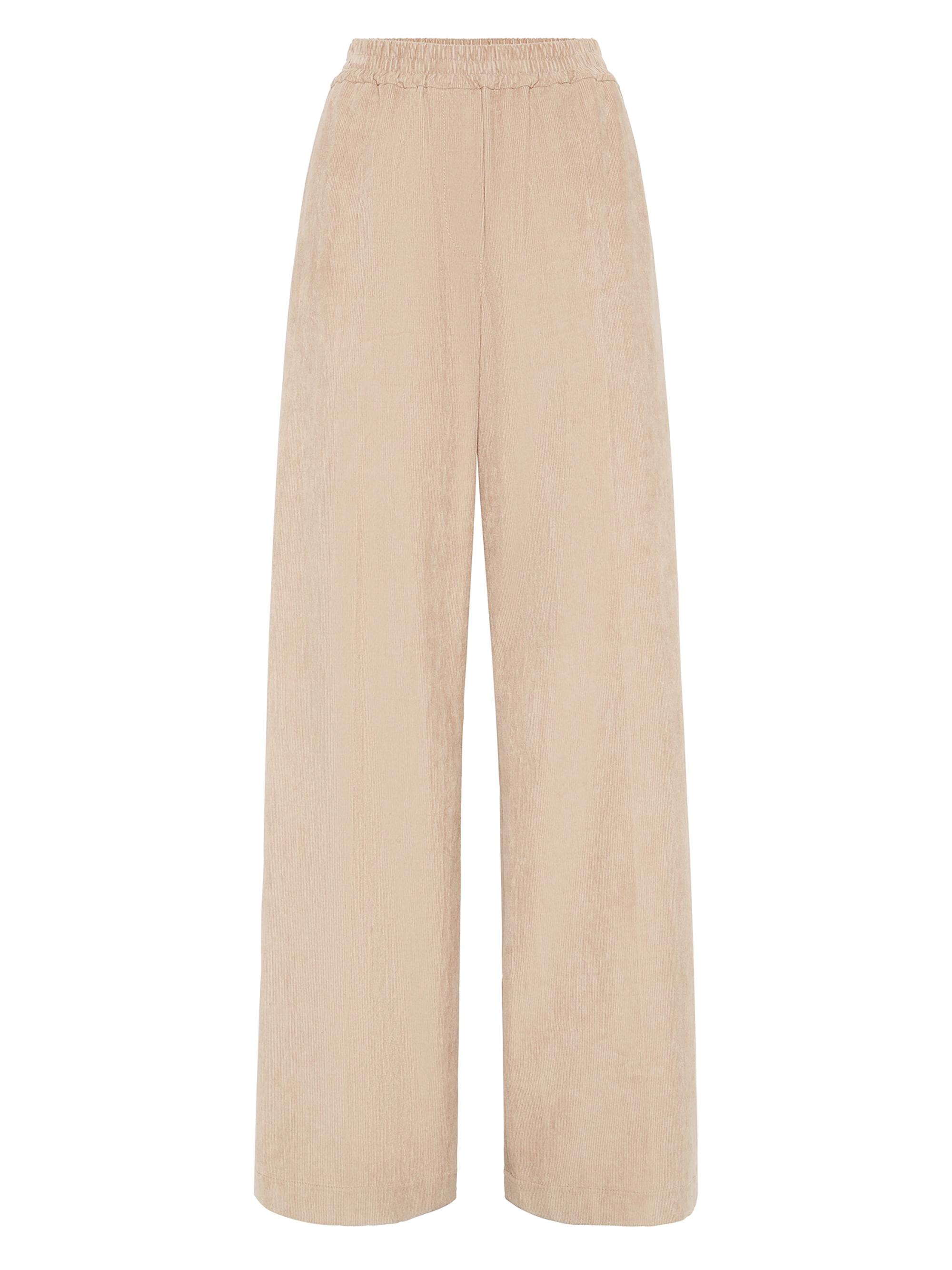 Brunello Cucinelli Women's Comfort Cotton Narrow Wale Corduroy Loose Track Trousers - Beige