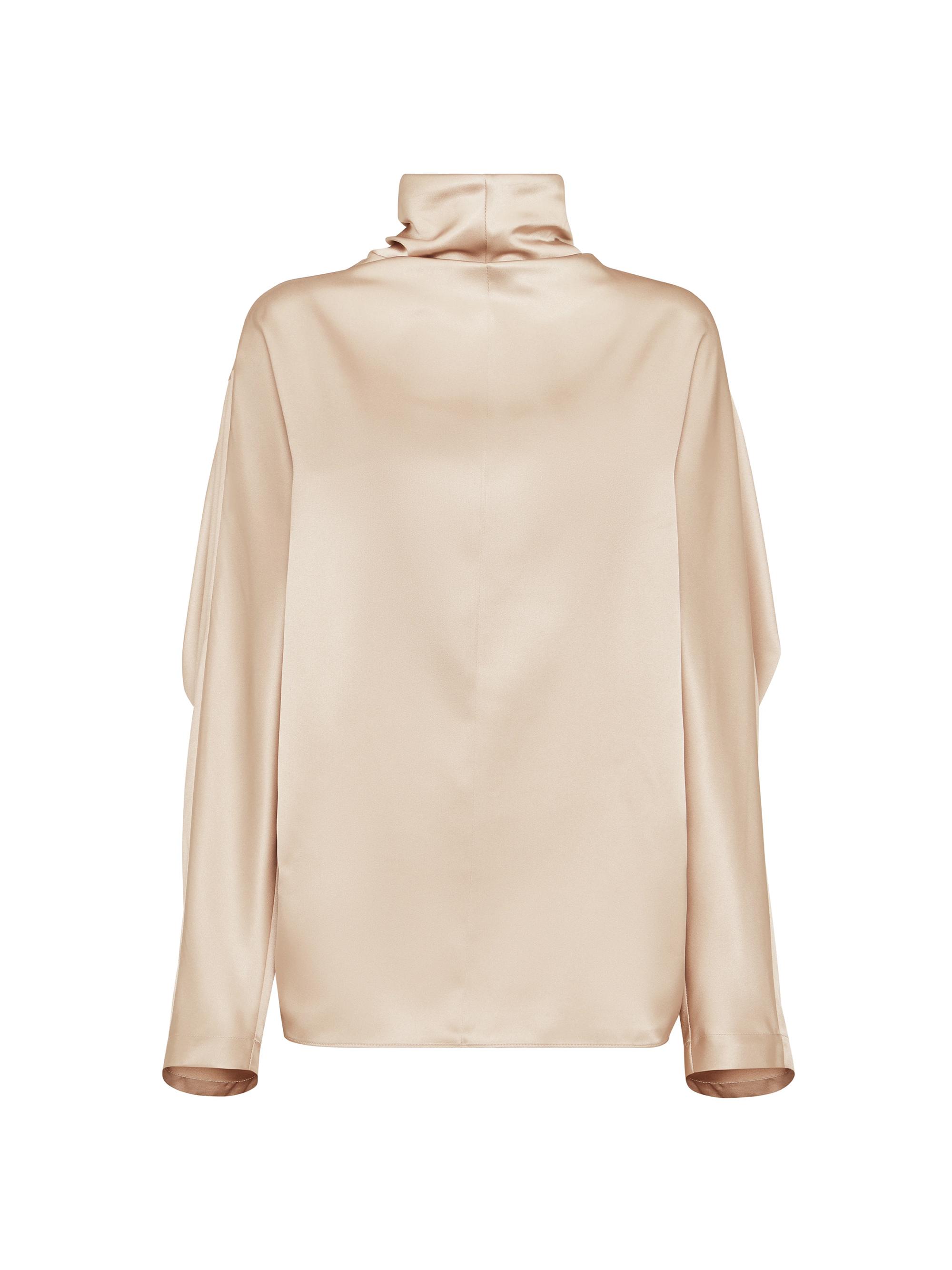 Brunello Cucinelli Double Silk Satin High Neck Blouse | Saks Fifth
