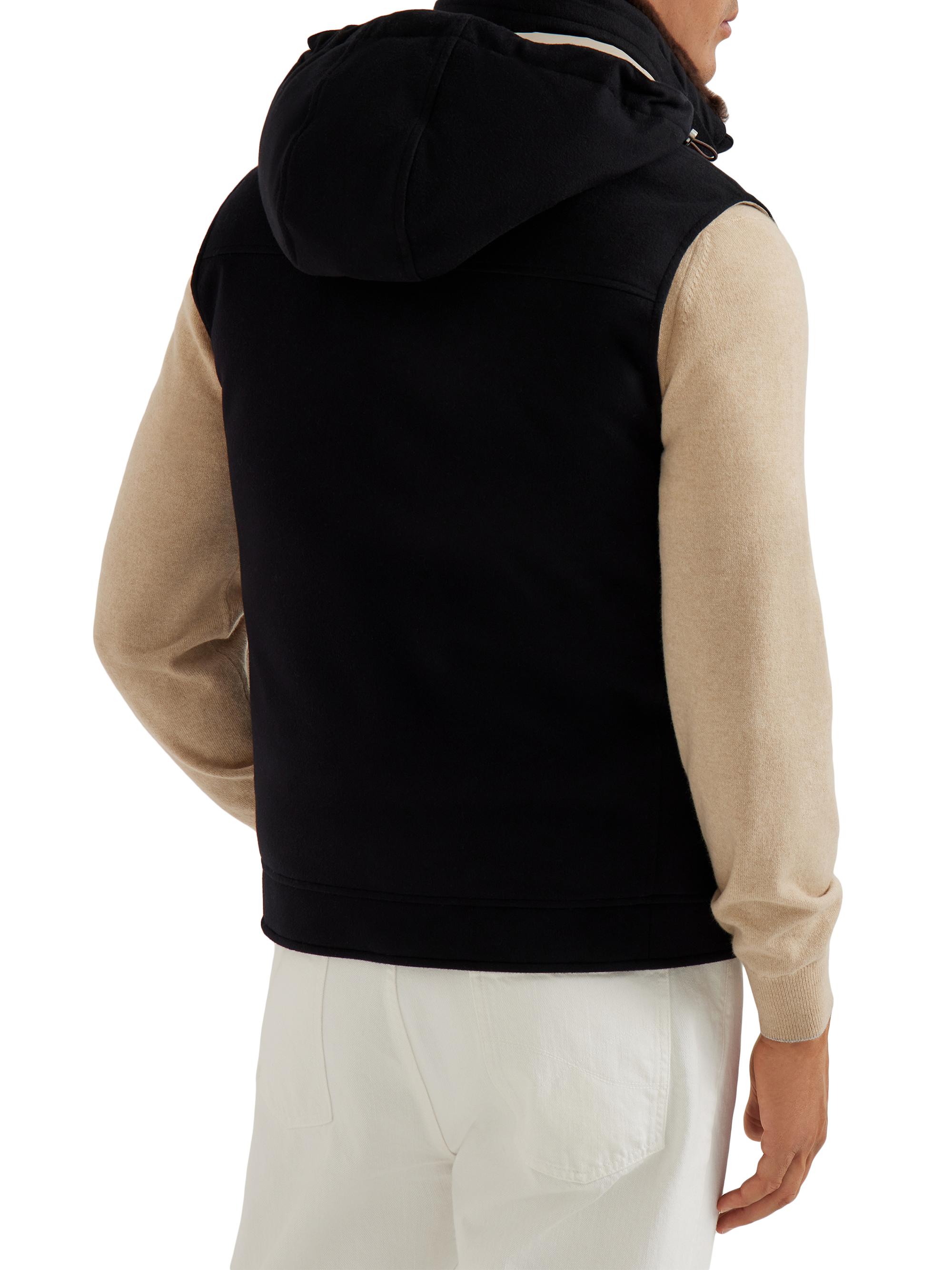 Brunello Cucinelli Bonded Wool Flannel Hooded Down Vest with