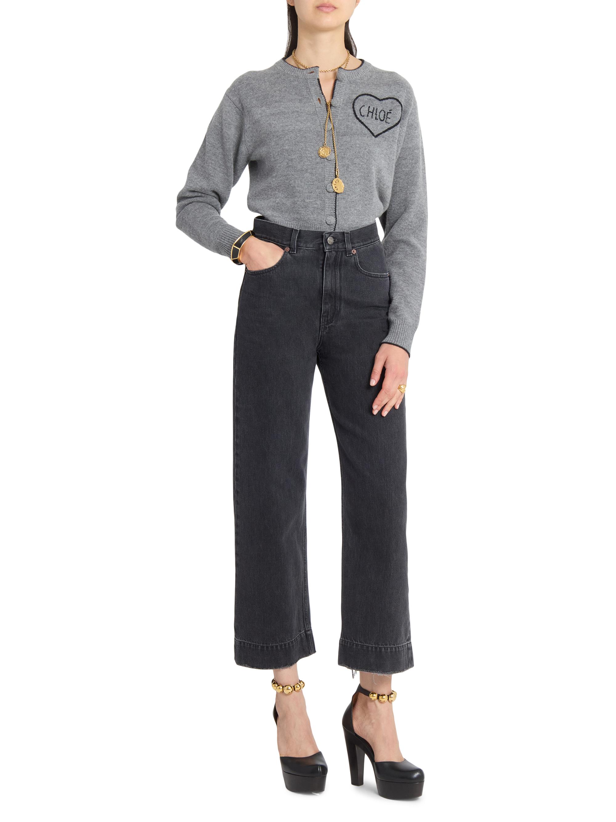 Chloé Heart Logo Wool-Cashmere Cardigan | Saks Fifth Avenue