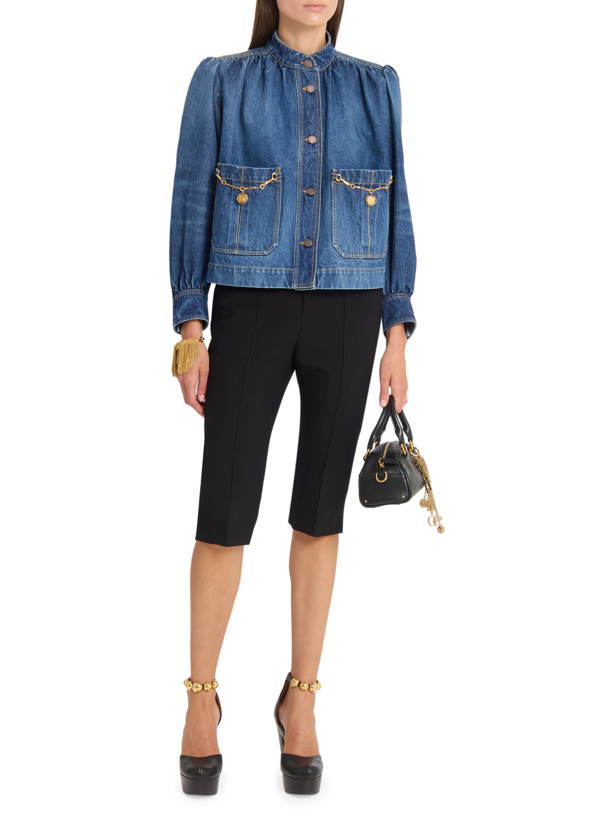 Chloé Chain Denim Shirred Jacket | Saks Fifth Avenue