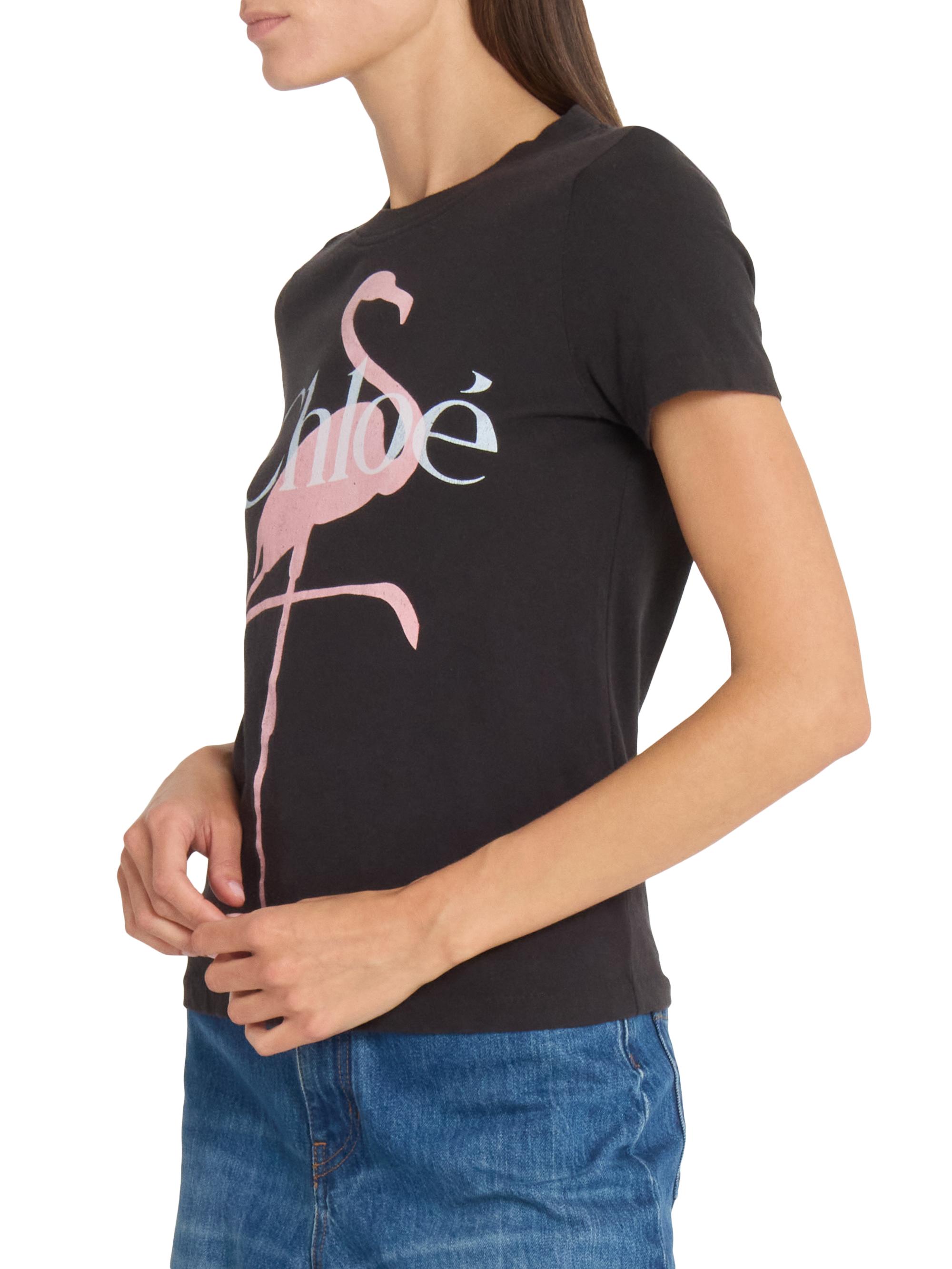 クロエTEE Chloé Flamingo Logo Cotton T-Shirt | Saks Fifth Avenue