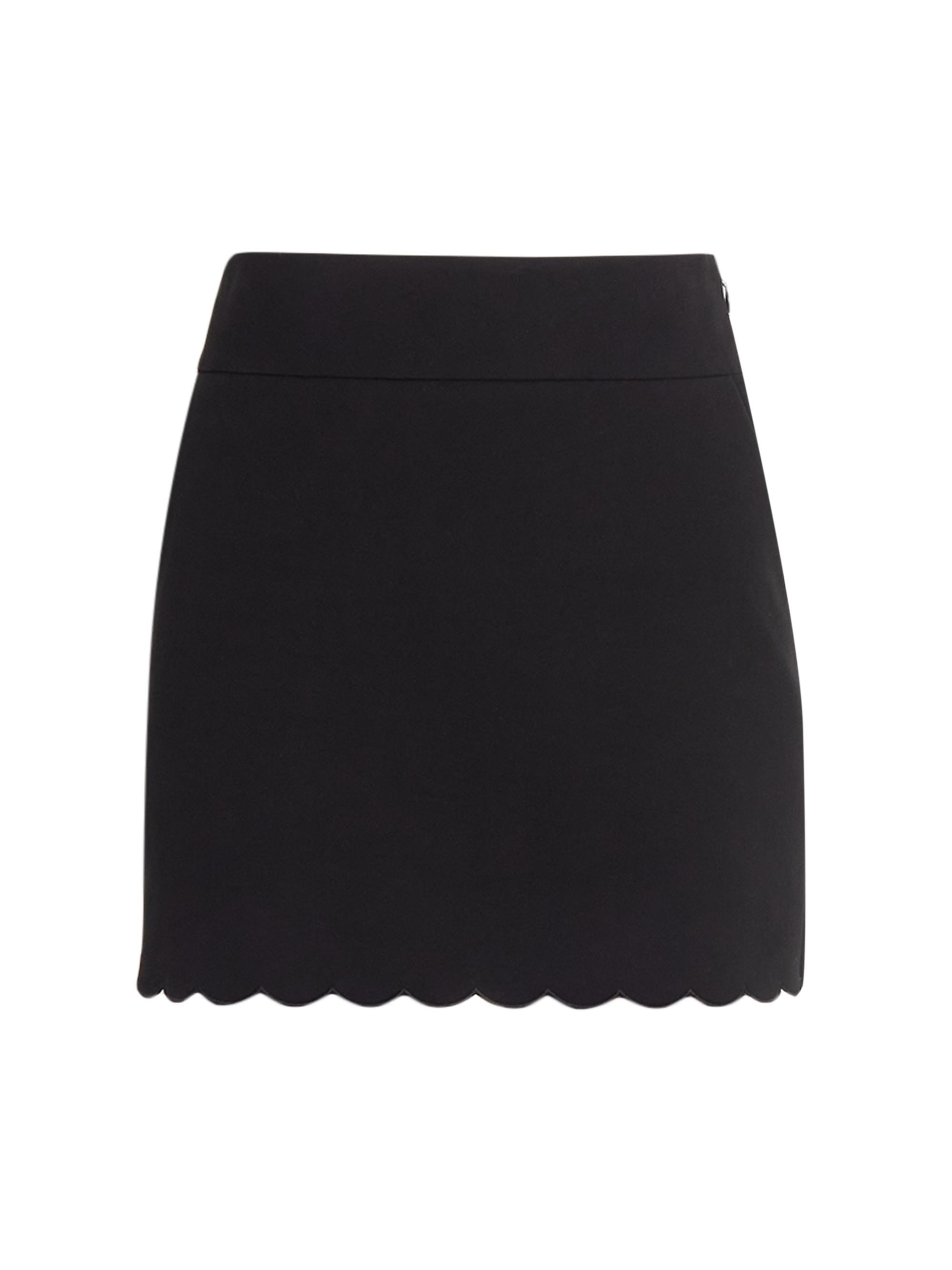 Chloé Women's Scalloped Stretch-Cotton Miniskirt - Black