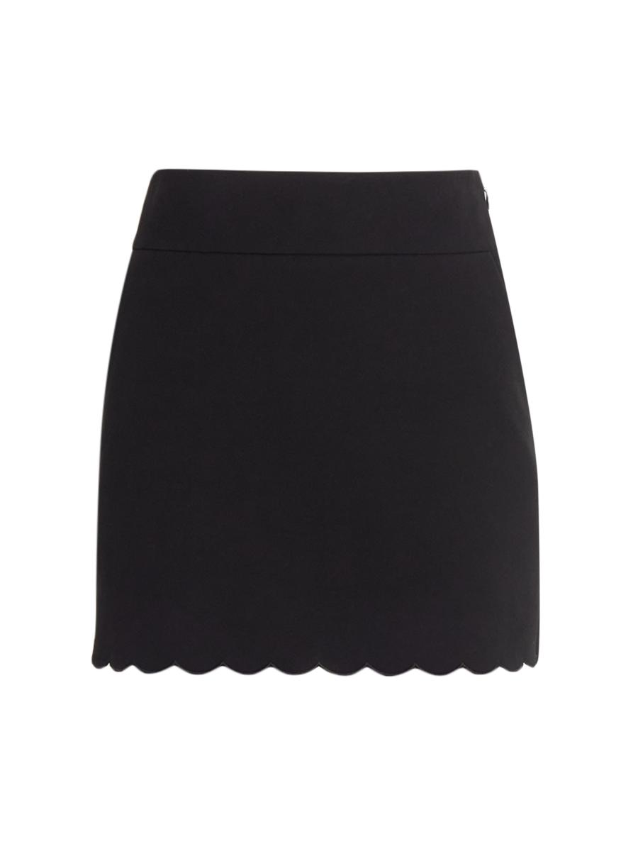 Chloé Women's Scalloped Stretch-cotton Miniskirt In Black