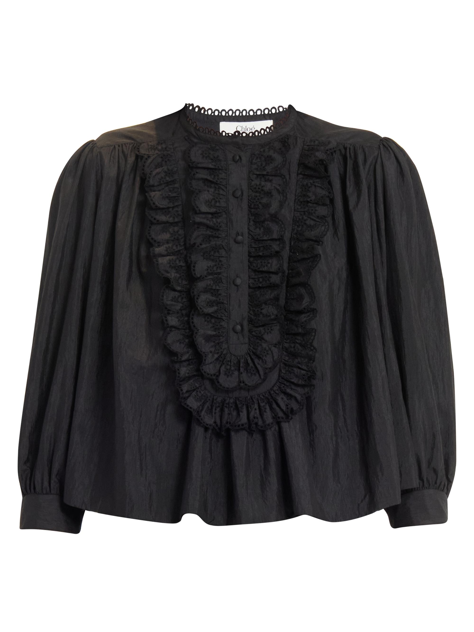 Frilled Bib Blouse