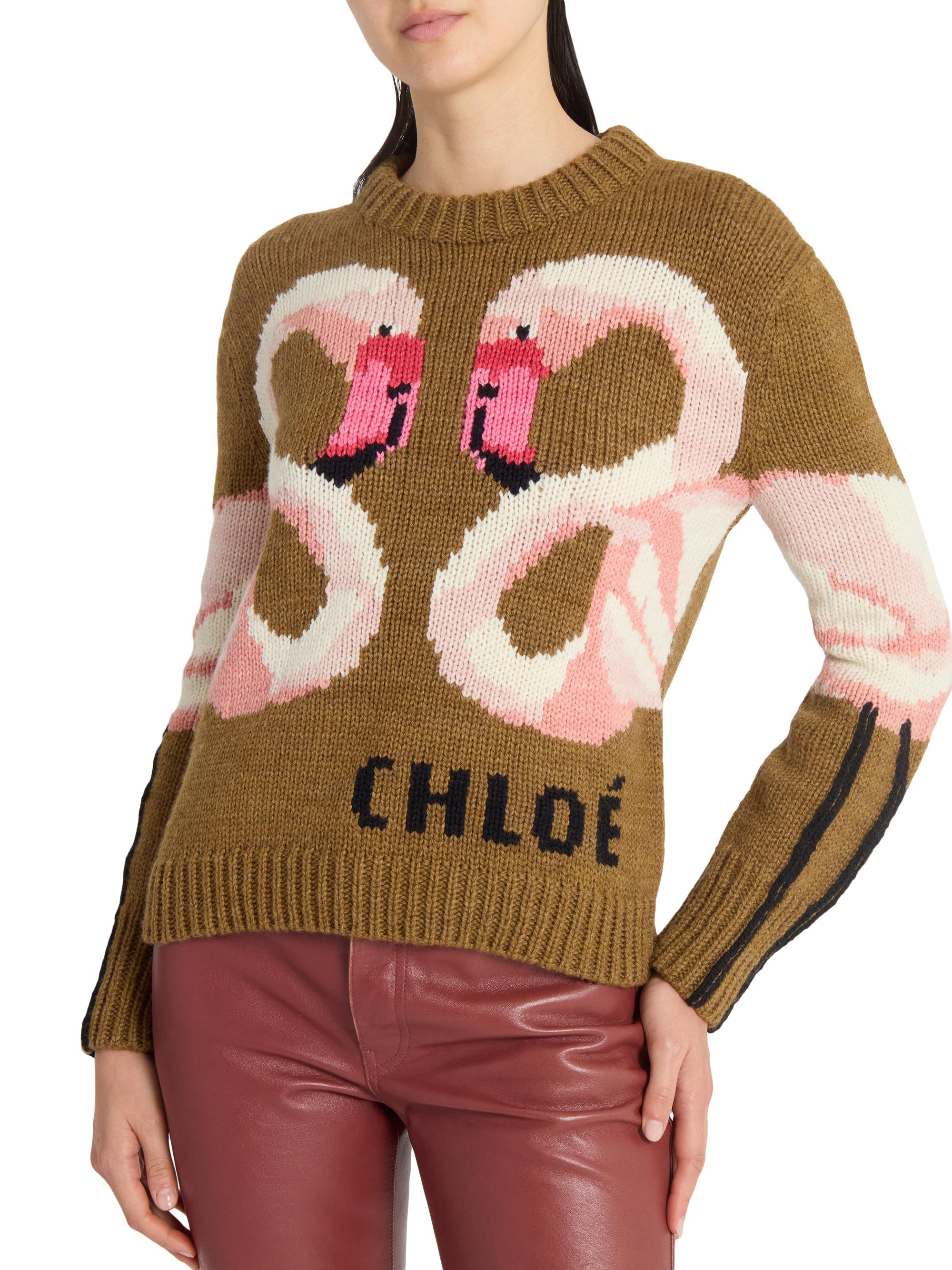 新品未使用タグ付き MARNO Chloe knit tops Chloé Flamingo Logo Wool Sweater | Saks Fifth Avenue