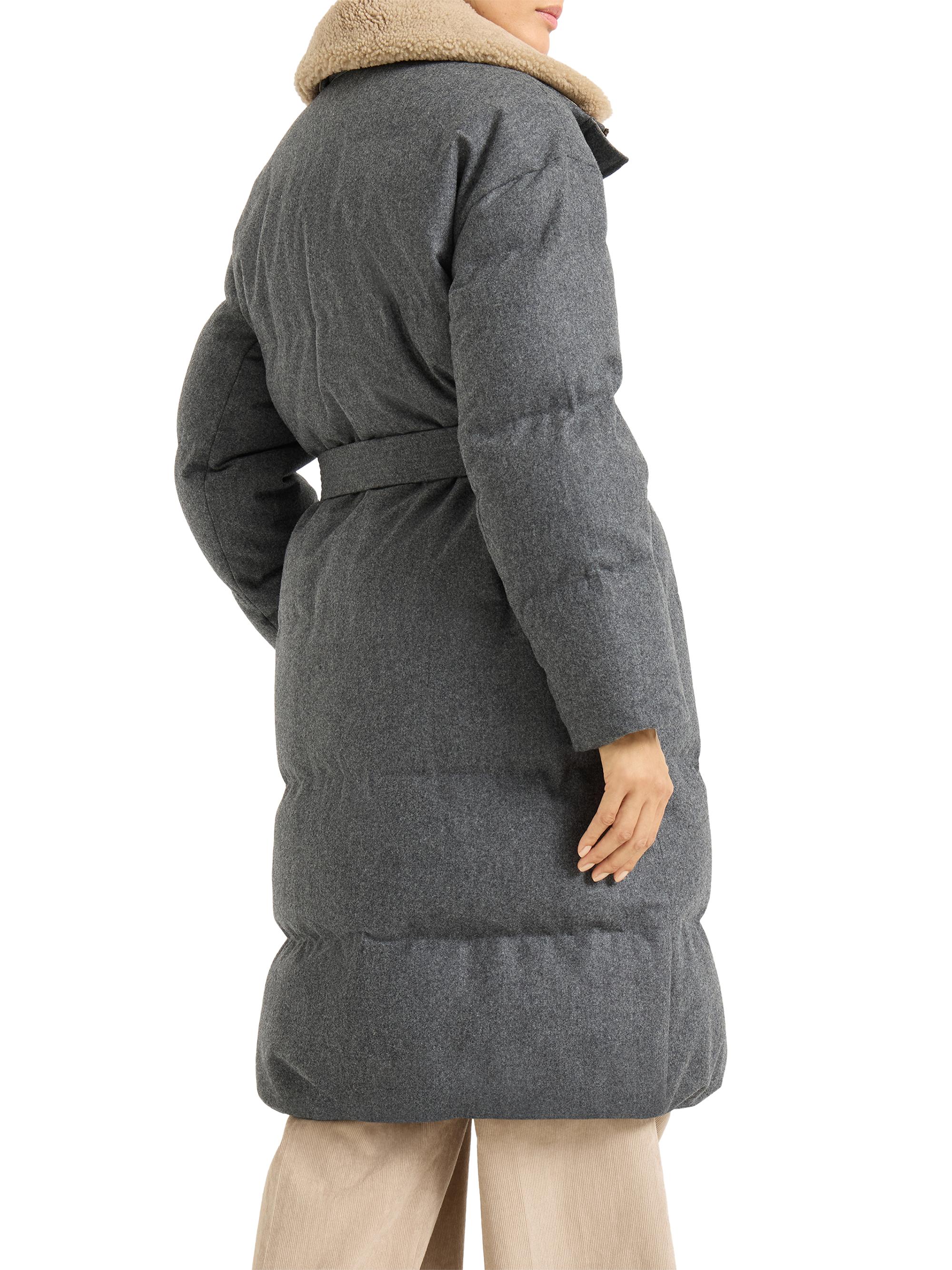 Brunello Cucinelli Virgin Wool Flannel Down Coat with Detachable