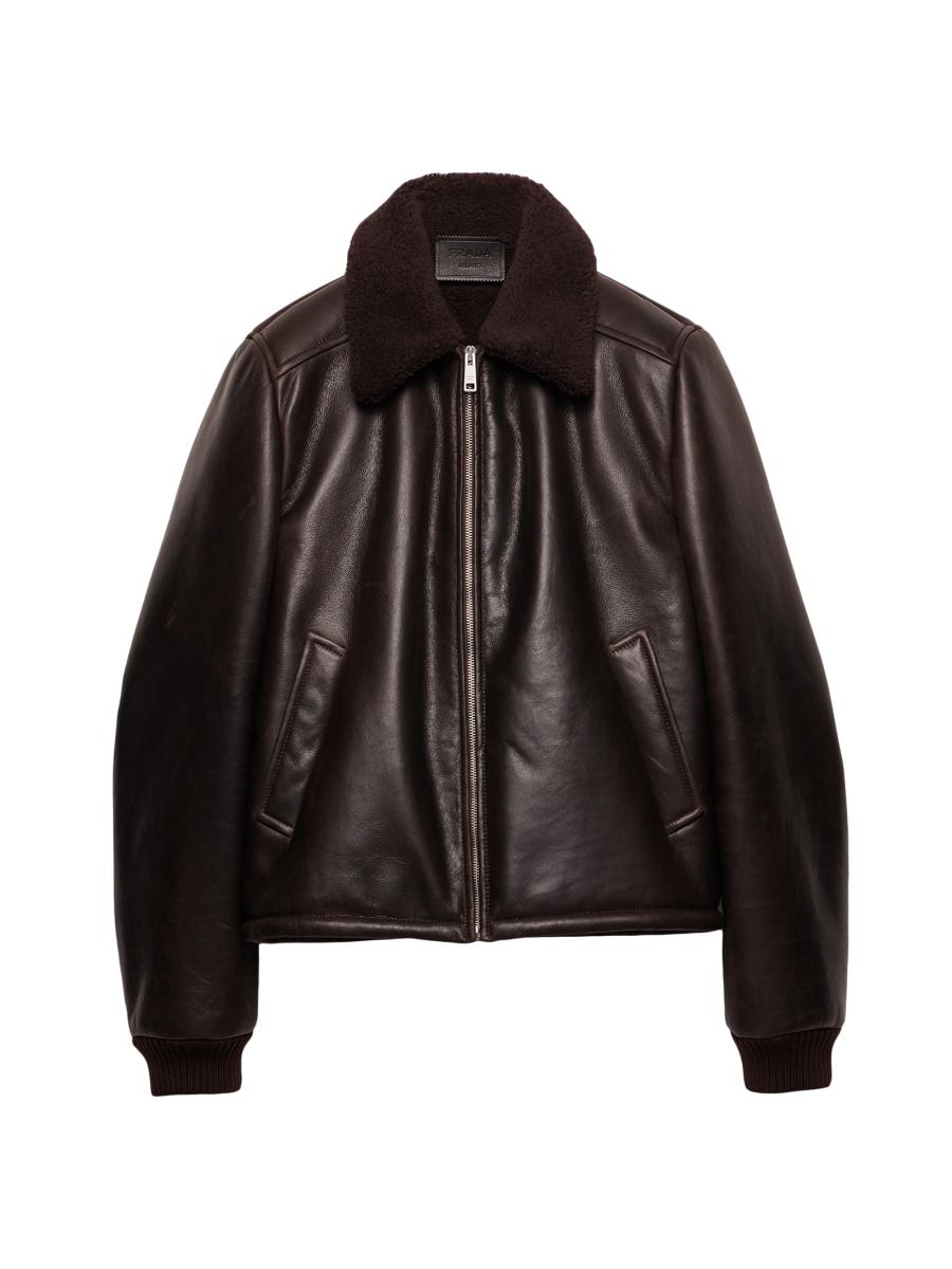 Prada Leather and Shearling Jacket | Saks Fifth Avenue