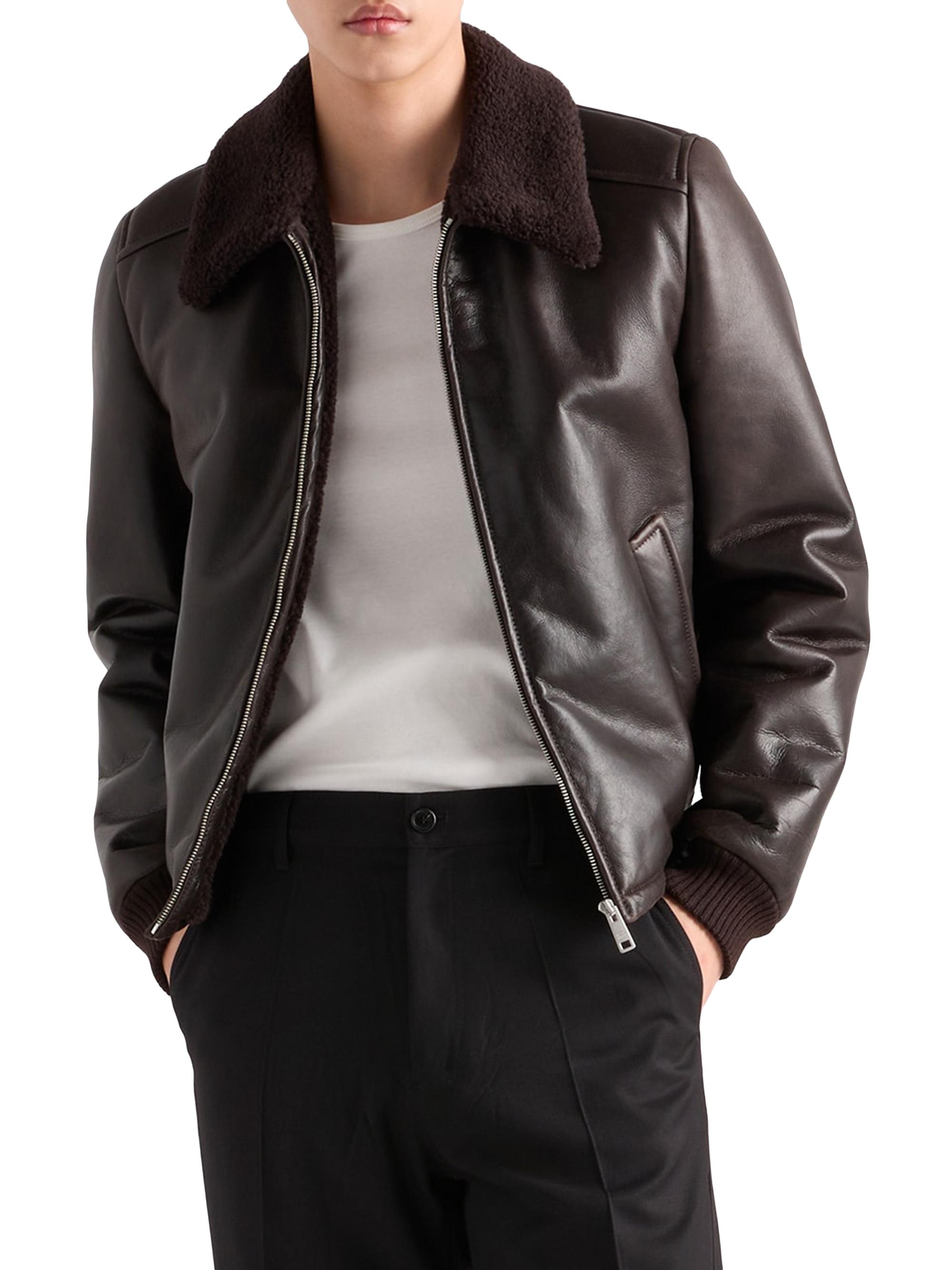 Prada Leather and Shearling Jacket | Saks Fifth Avenue