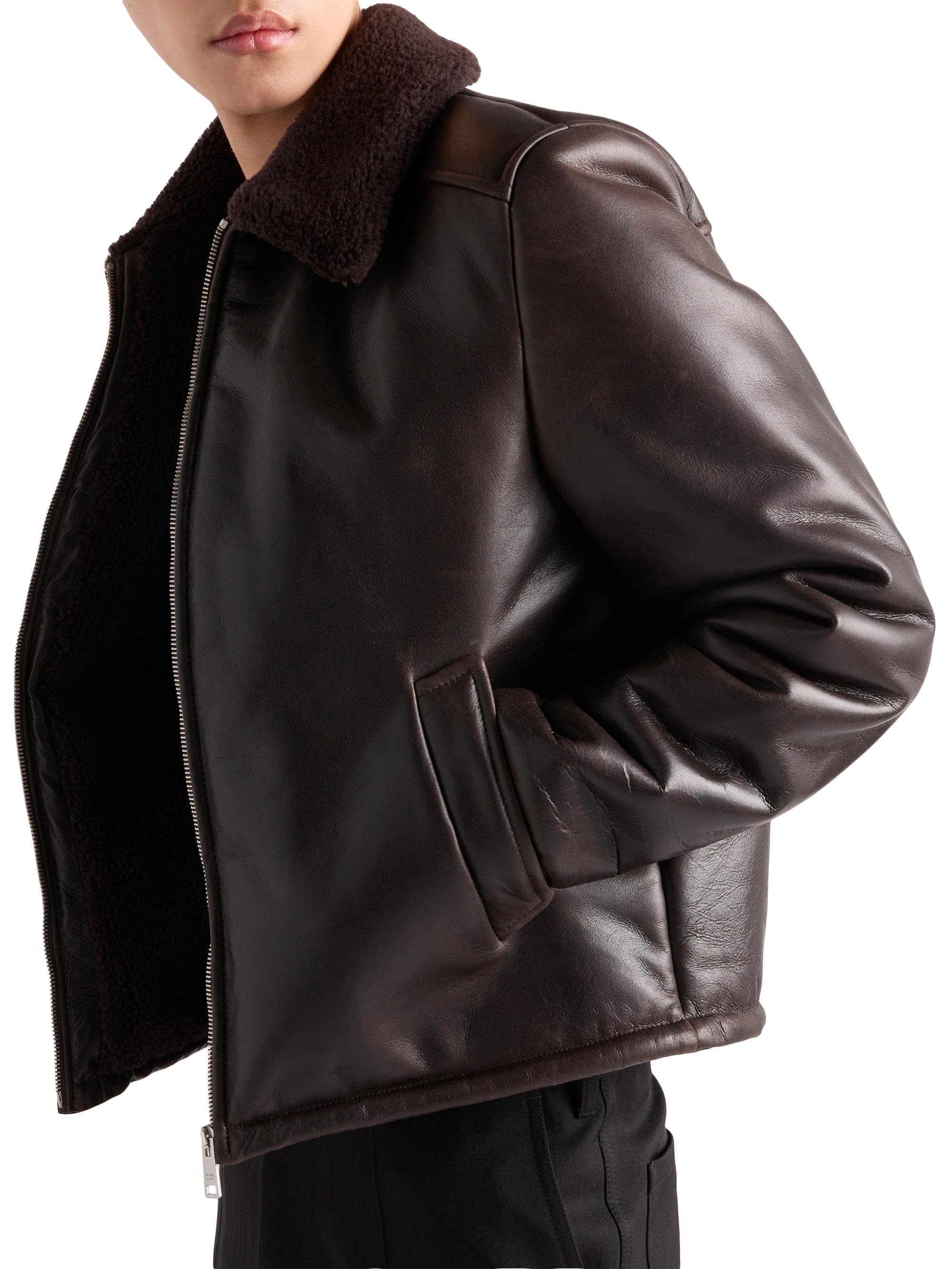 Prada Leather and Shearling Jacket | Saks Fifth Avenue