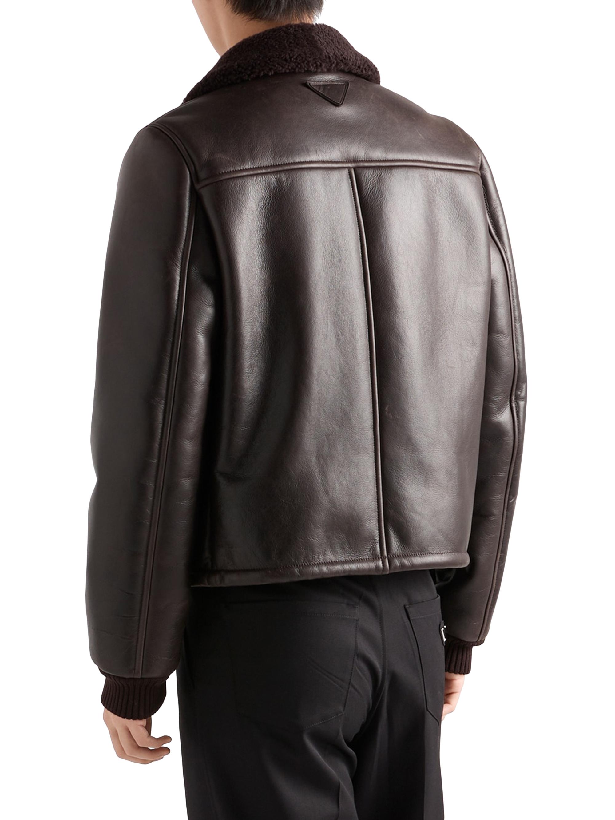Prada Leather and Shearling Jacket | Saks Fifth Avenue