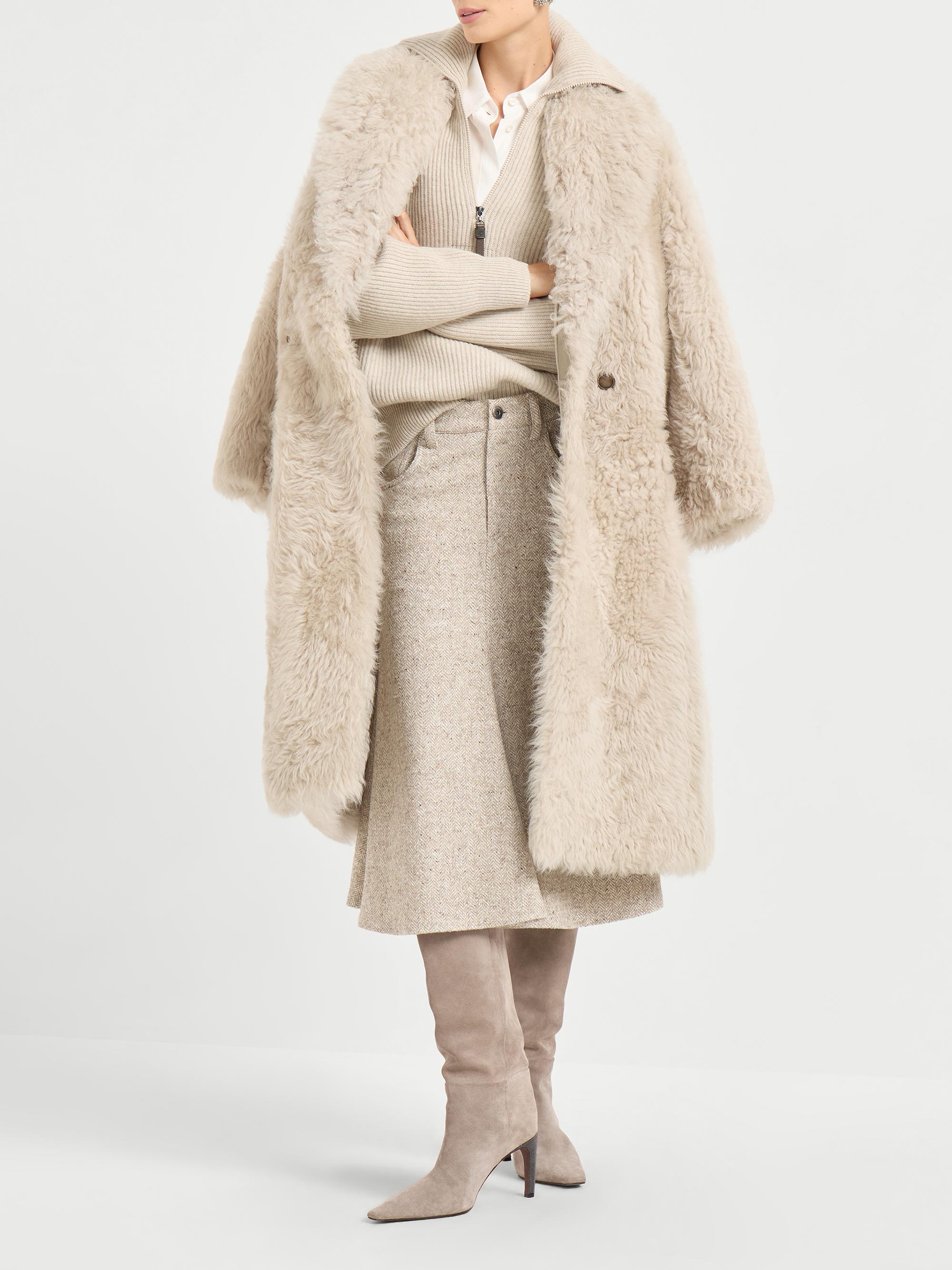 BRUNELLO CUCINELLI カシミヤ ファー ロングコート ベージュ Brunello Cucinelli Shearling Coat | Neutrals | FARFETCH