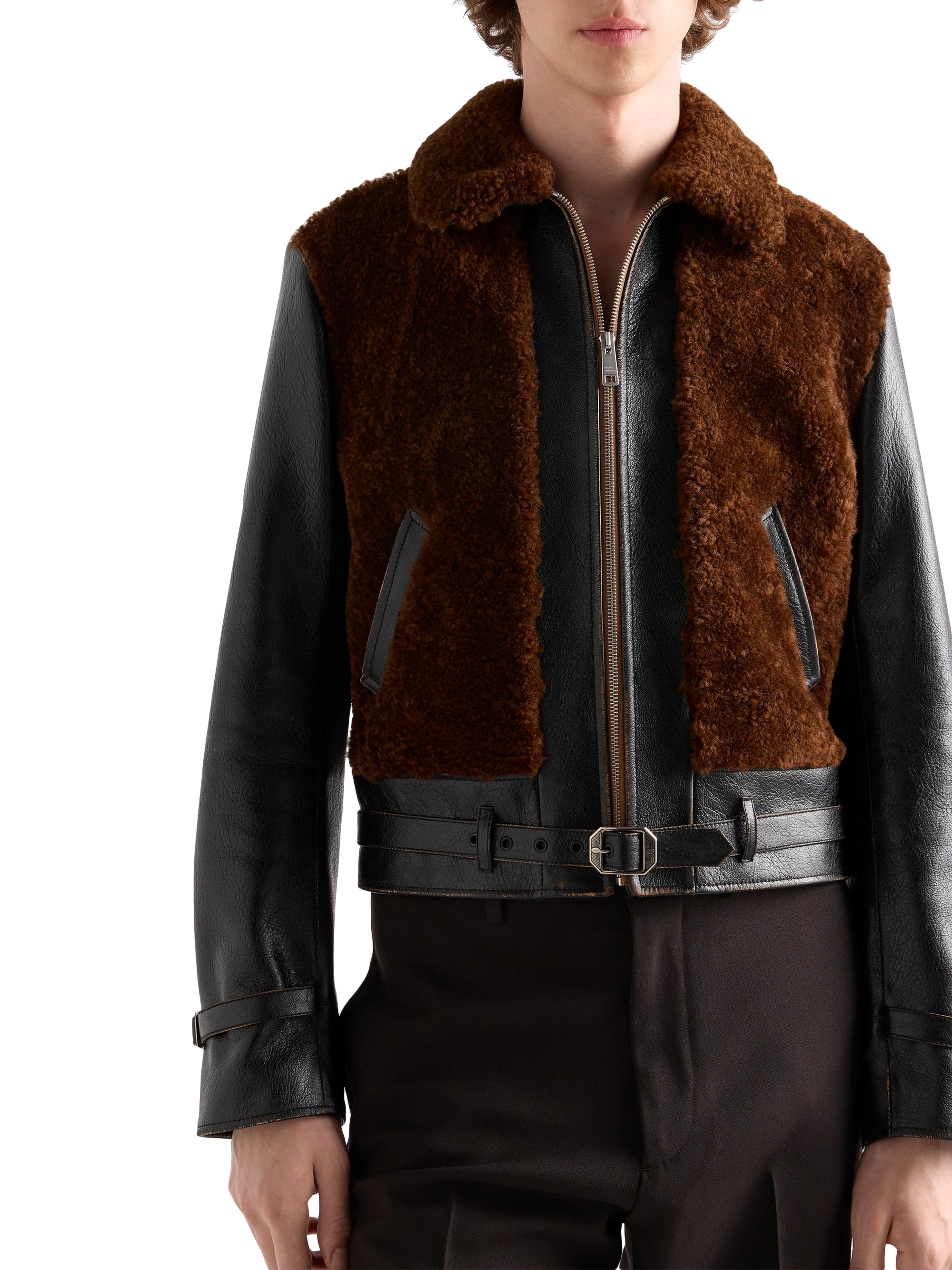 Prada Leather and Shearling Jacket | Saks Fifth Avenue
