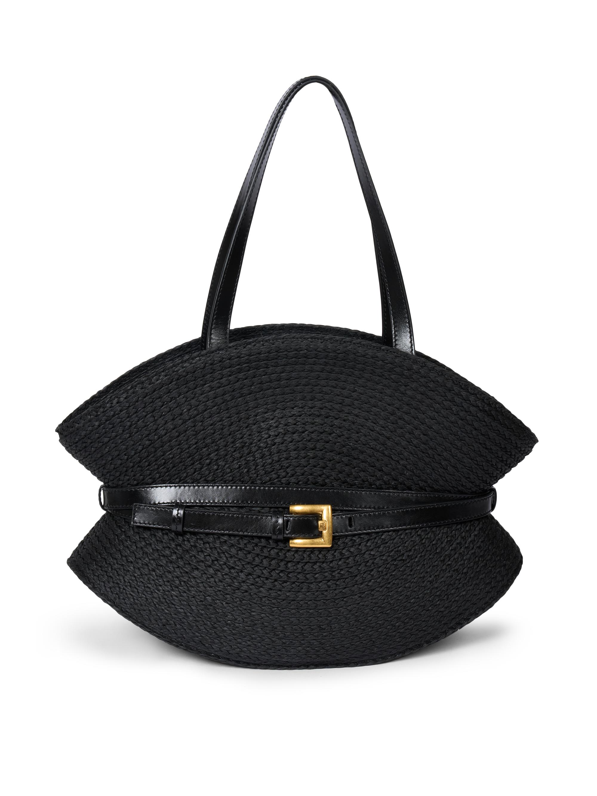 Balmain Women's  Shuffle Raffia & Leather Tote Bag - Noir