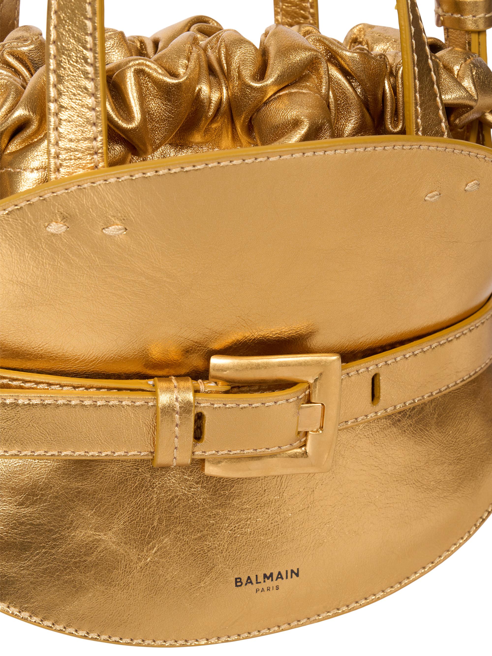 本体価格の半額以下!!!未使用タグ付き★BALMAIN PARIS★ Lサイズ Balmain Mini Shuffle Metallic Leather Top Handle Bag | Saks Fifth