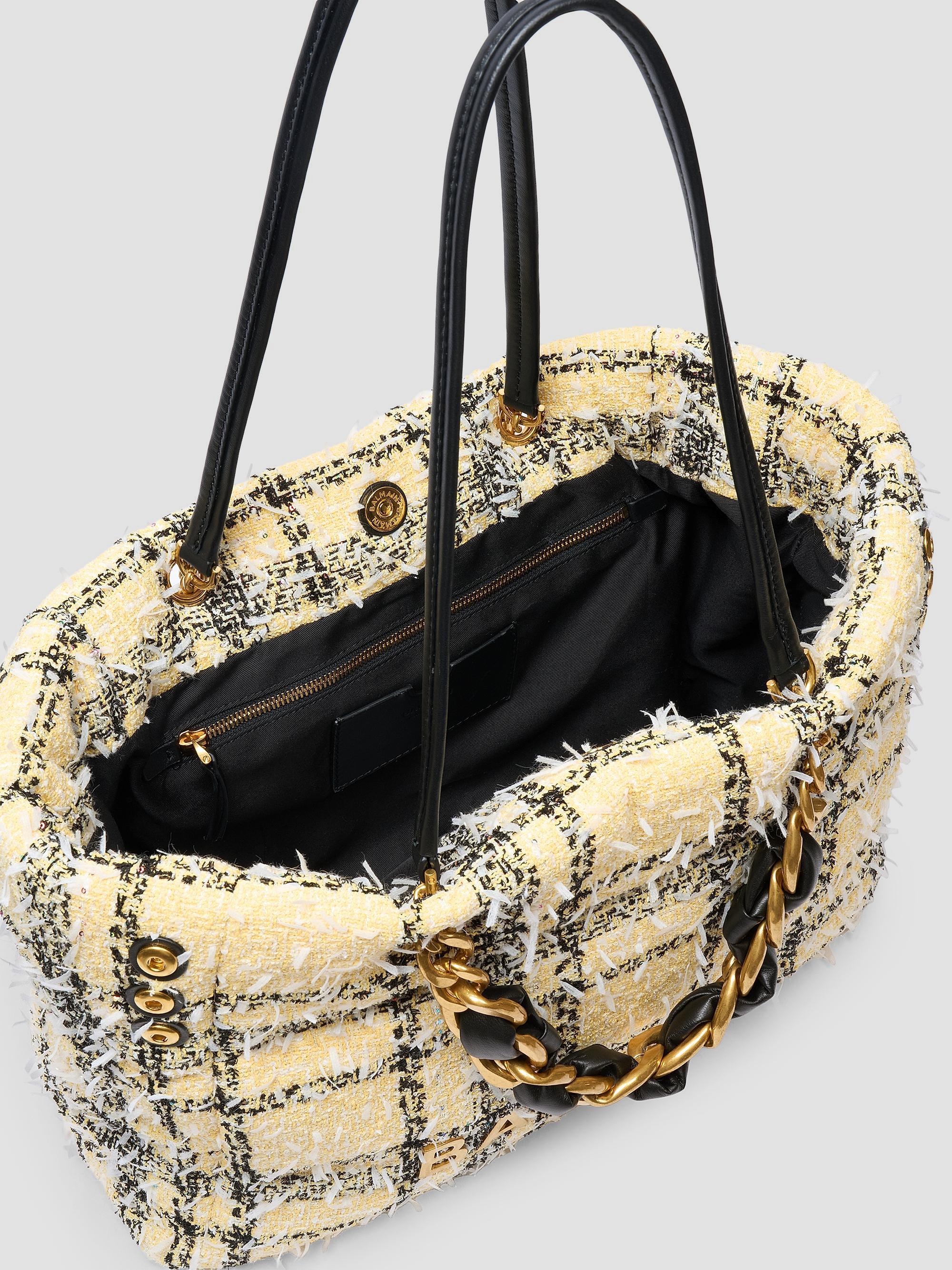 Balmain 1945 Soft Cabas Tweed Tote Bag | Saks Fifth Avenue