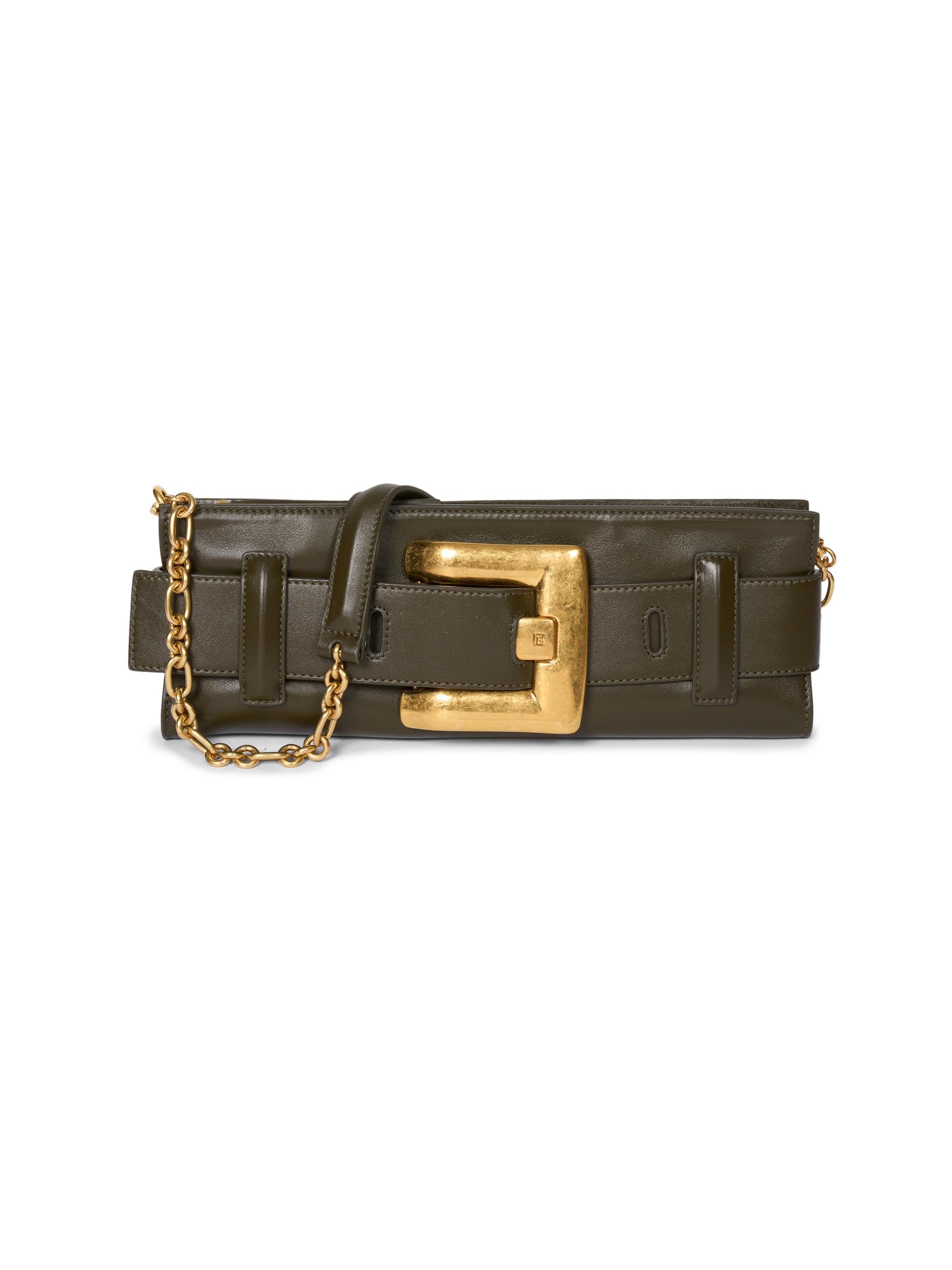 Balmain Women's Anthem Leather Buckle Clutch - Jungle