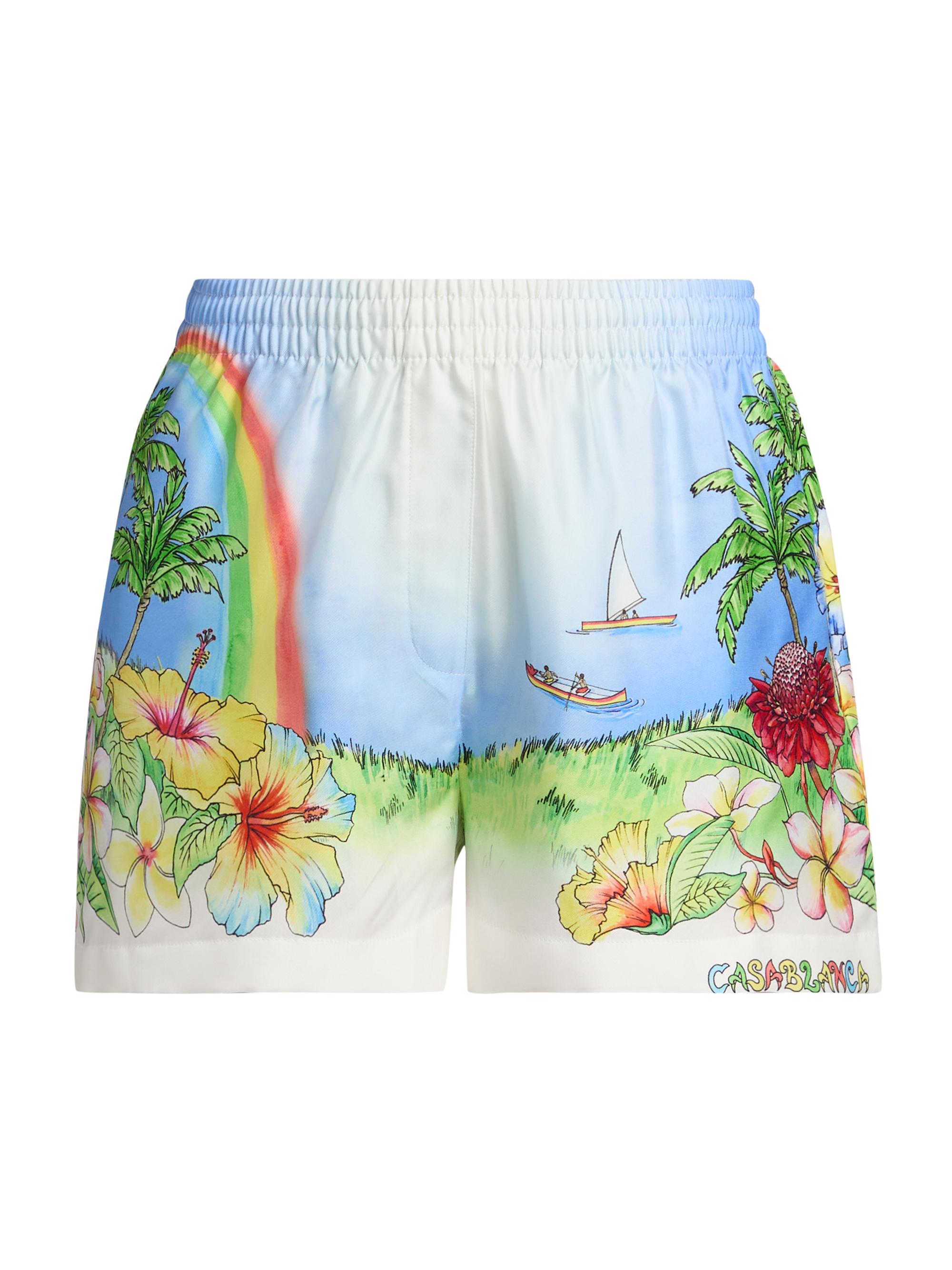 Casablanca Women's Aloha Printed Silk Shorts - Aloha