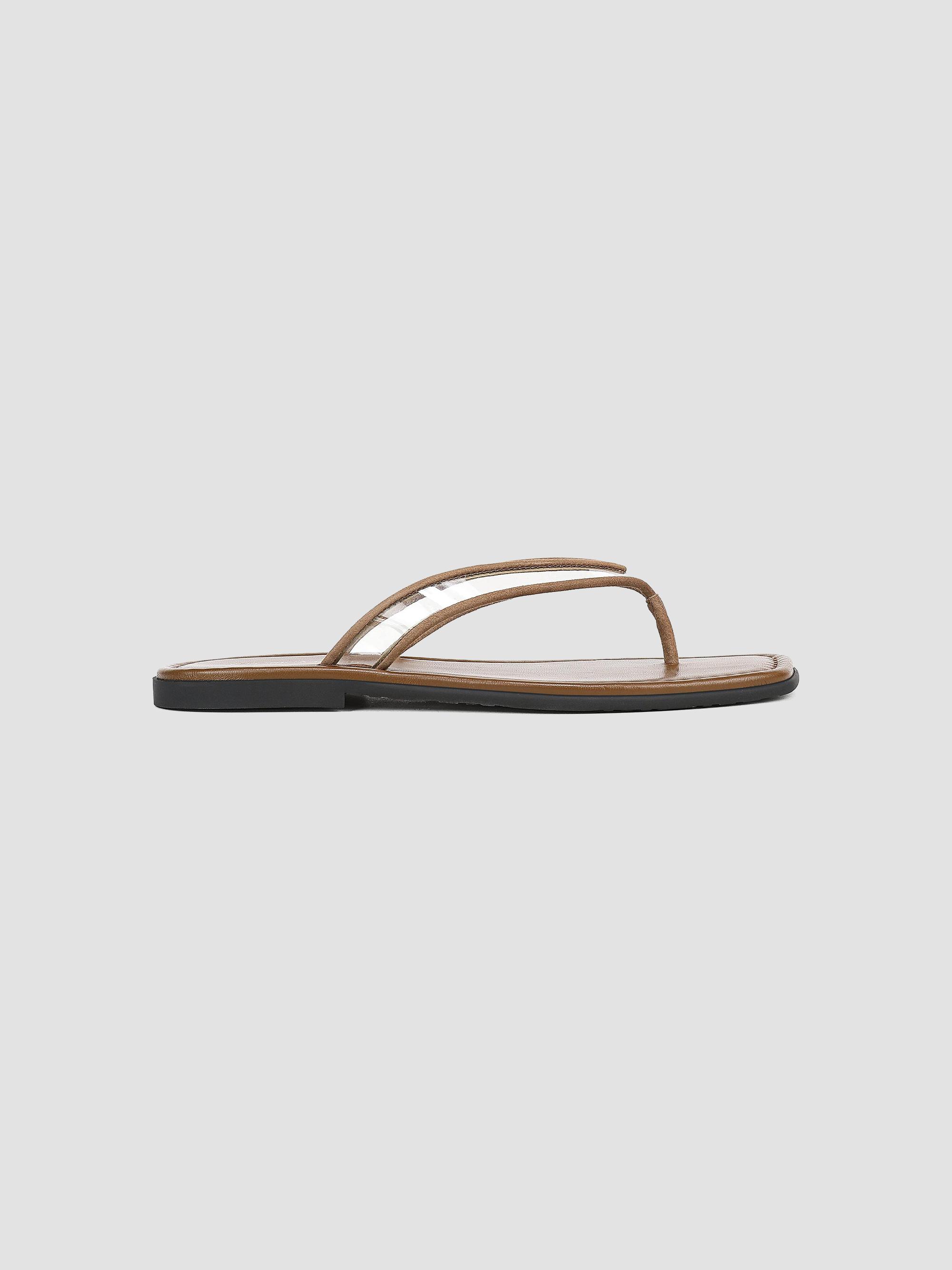 Veronica Beard Women's Clea Leather Flat Sandals - Clear Chestnut | Thumbnail 5