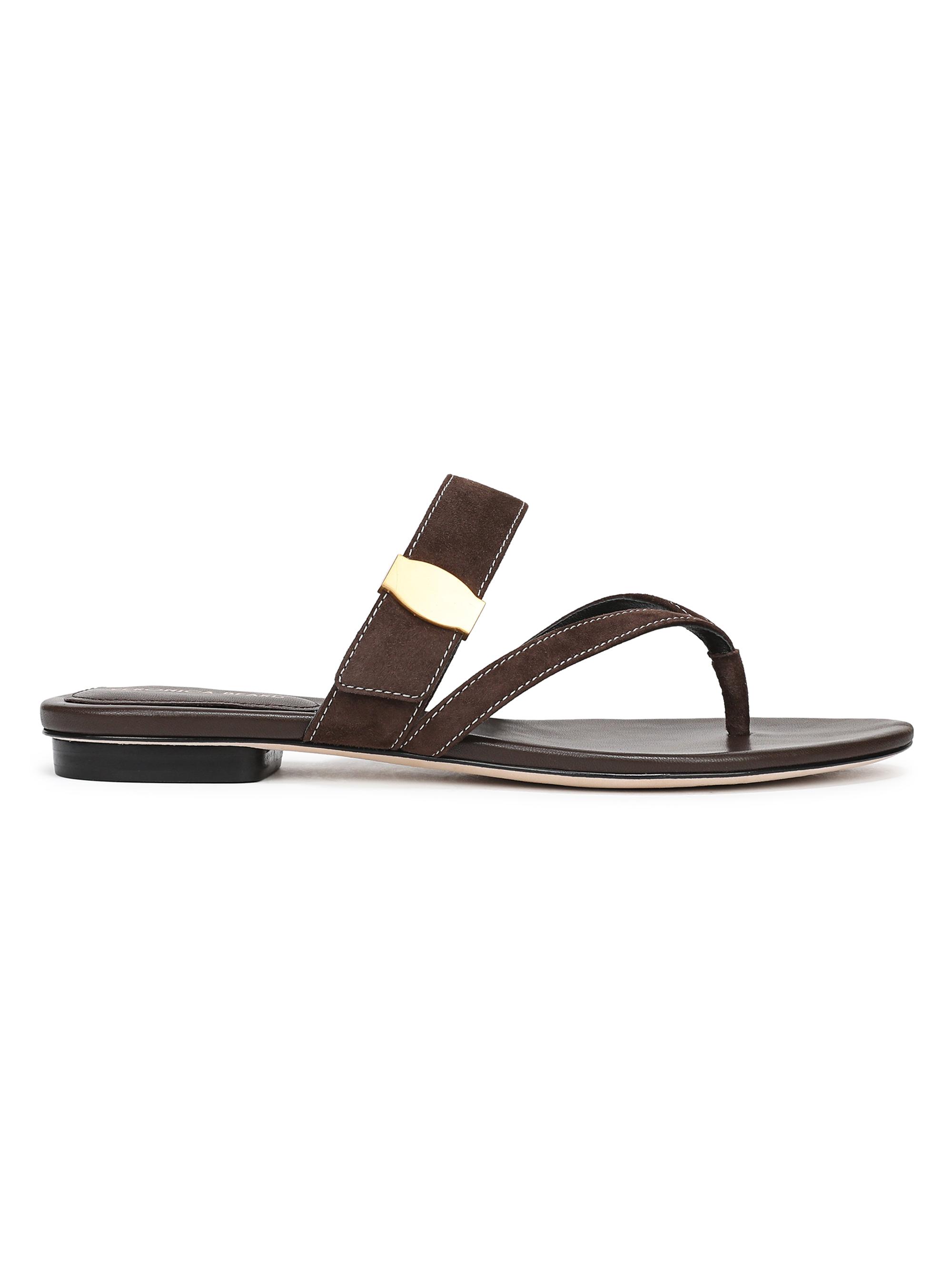 Veronica Beard Women's Salva Dash Leather Sandals - Espresso