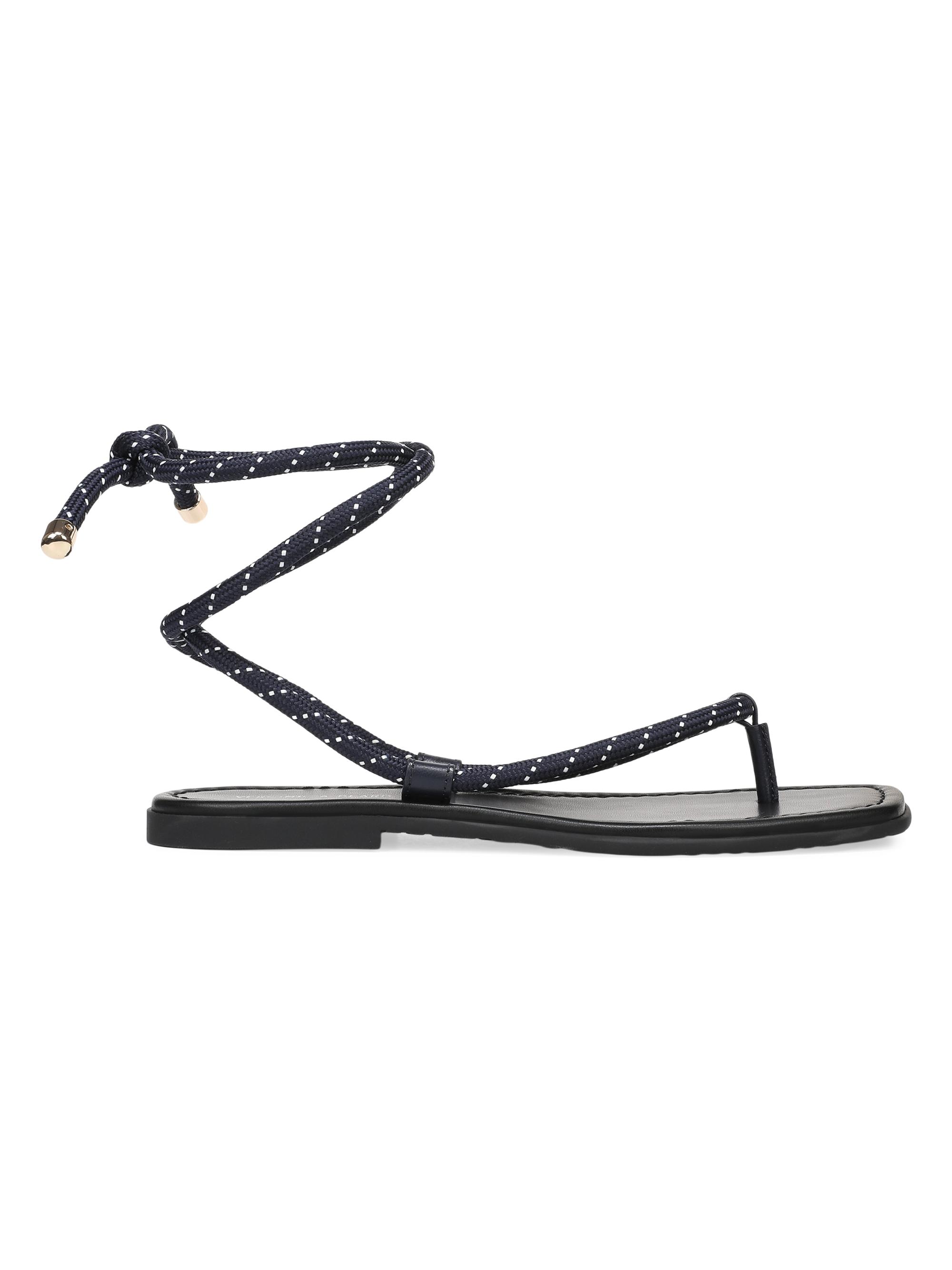 Veronica Beard Women's Carmina Corded Leather Flat Sandals - Eclipse Coconut