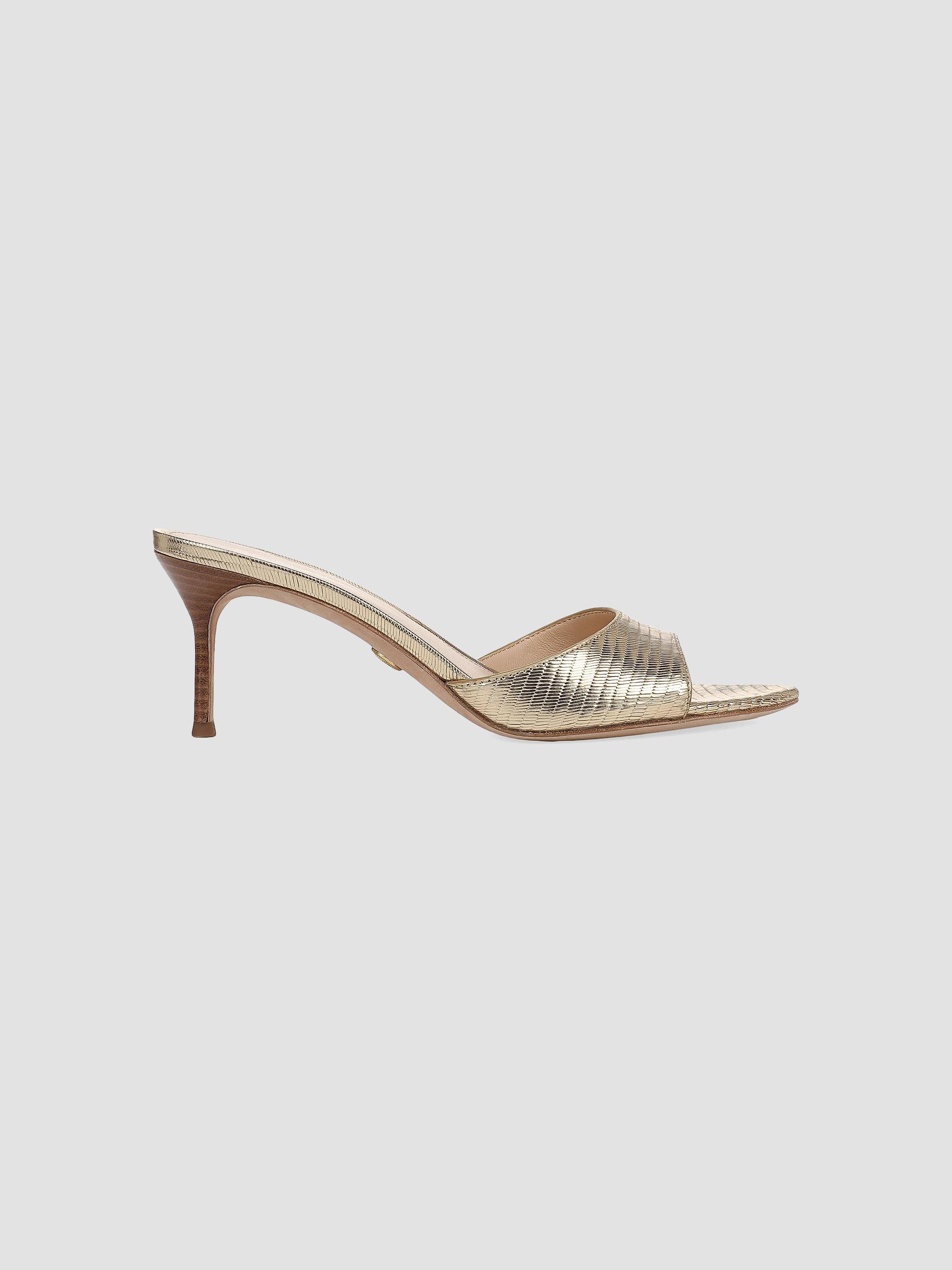 Veronica Beard Women's Tia 5MM Leather Sandals - Gold | Thumbnail 5