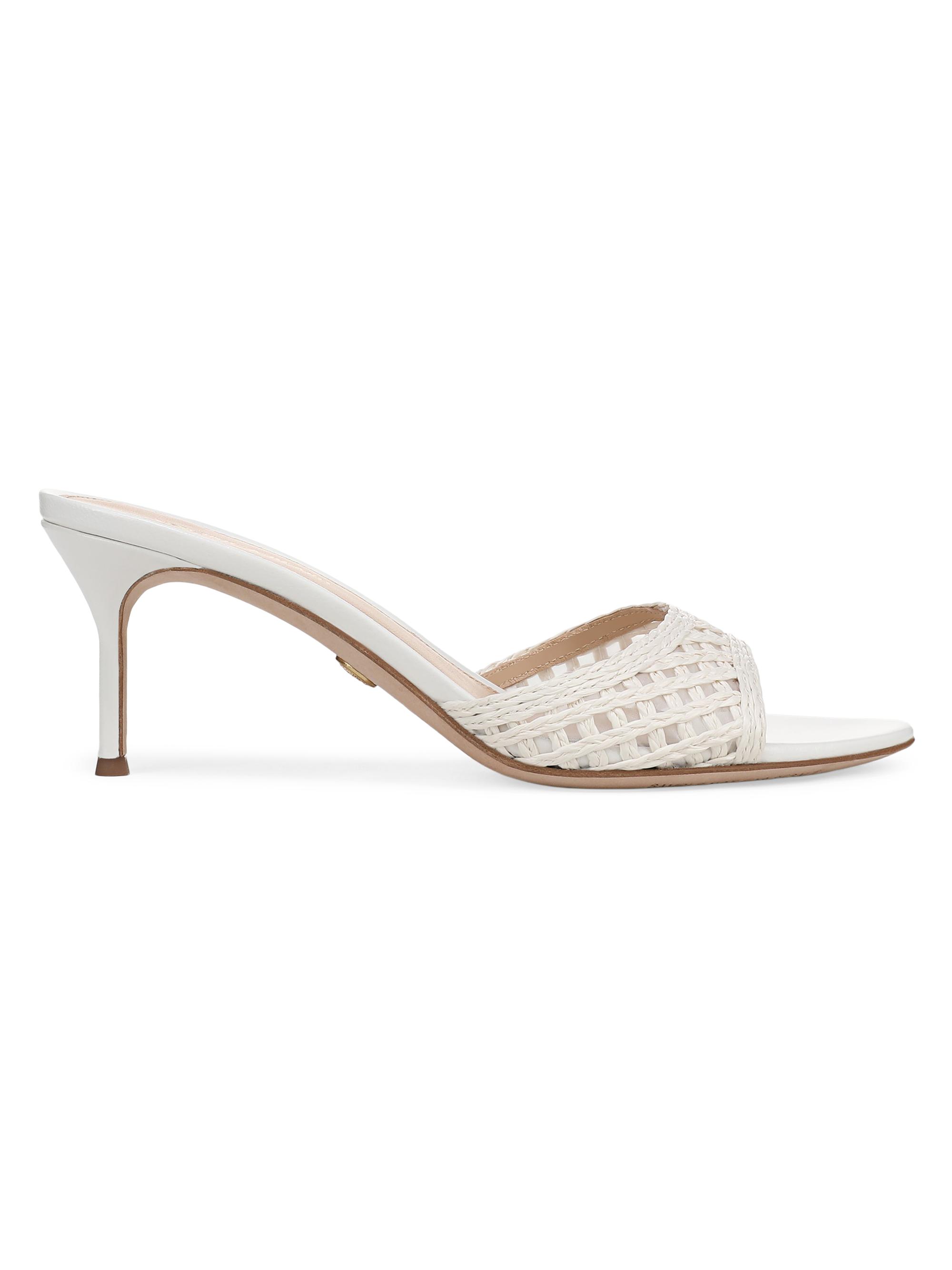 Veronica Beard Women's Tia 65MM Lattice Faux-Raffia Sandals - Coconut